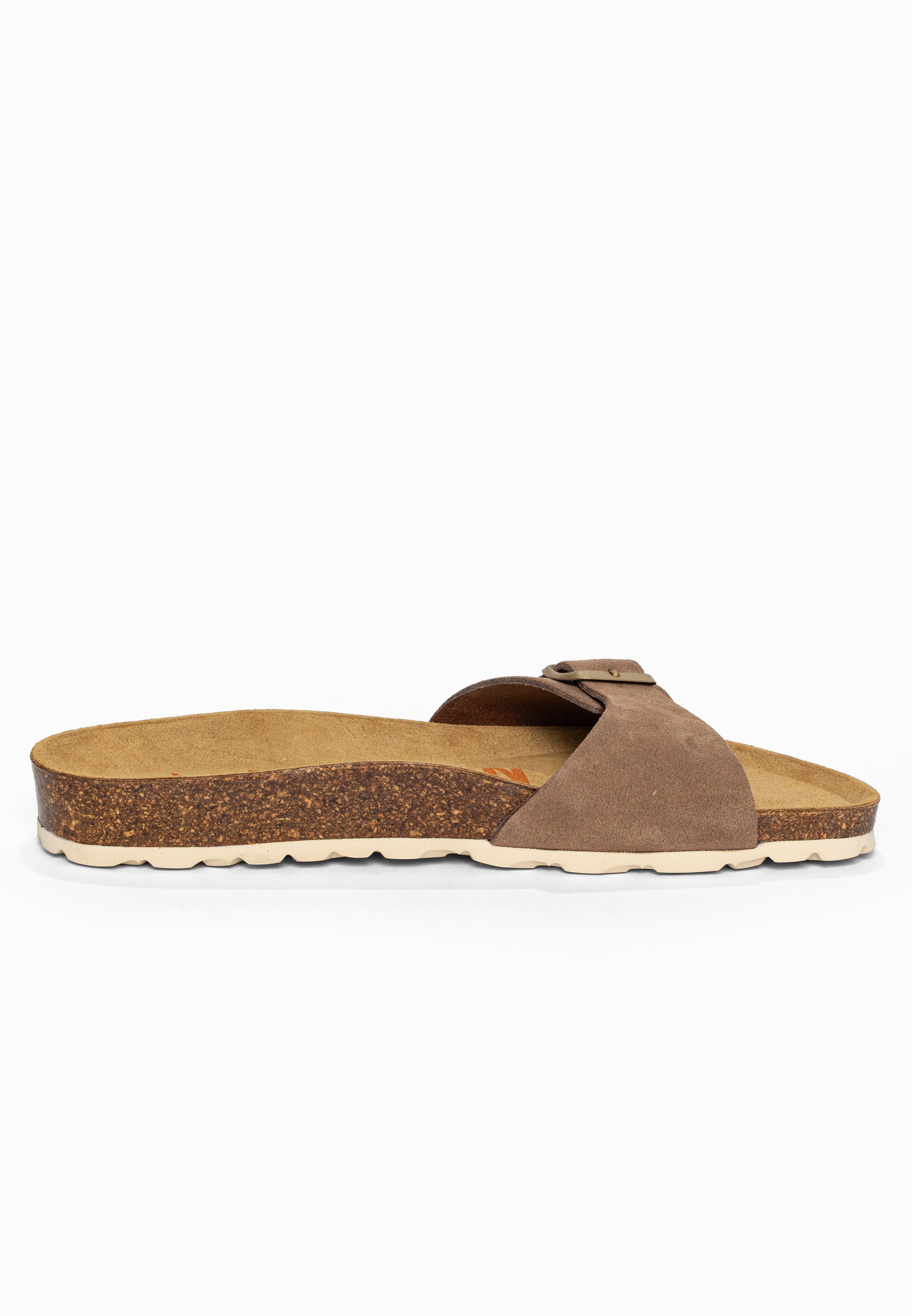 Sandales 1 Bride Zephyr Beige foncé en Cuir Suédé Bayton pour Femme