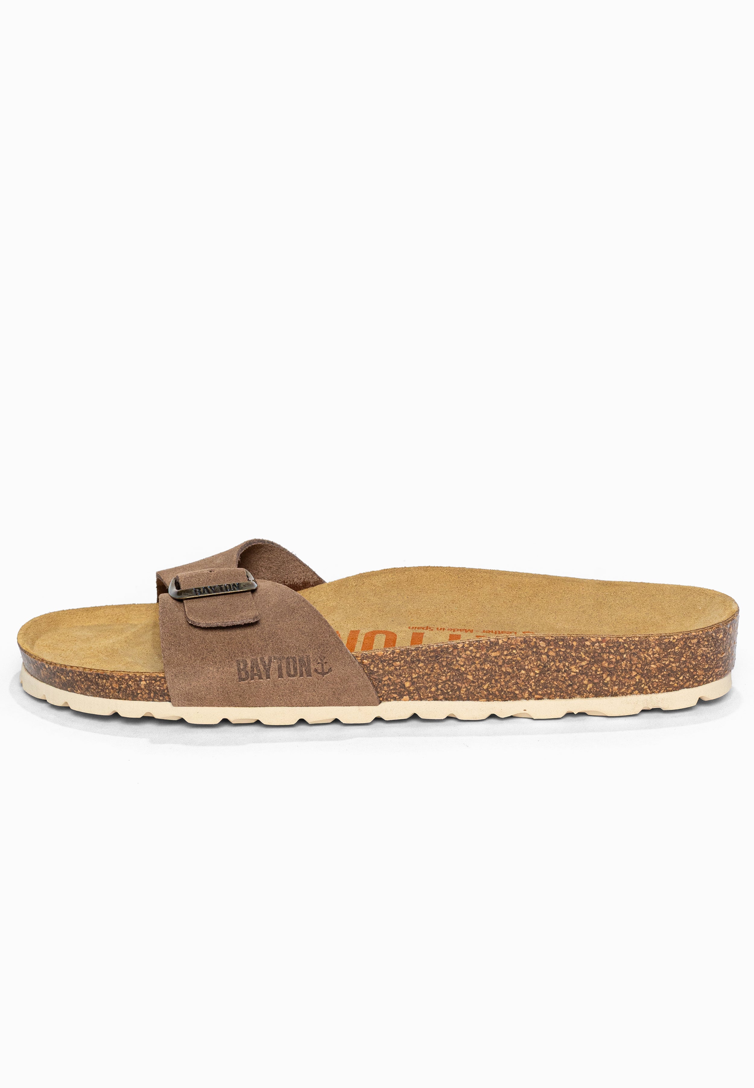 Sandales 1 Bride Zephyr Beige foncé en Cuir Suédé Bayton pour Homme