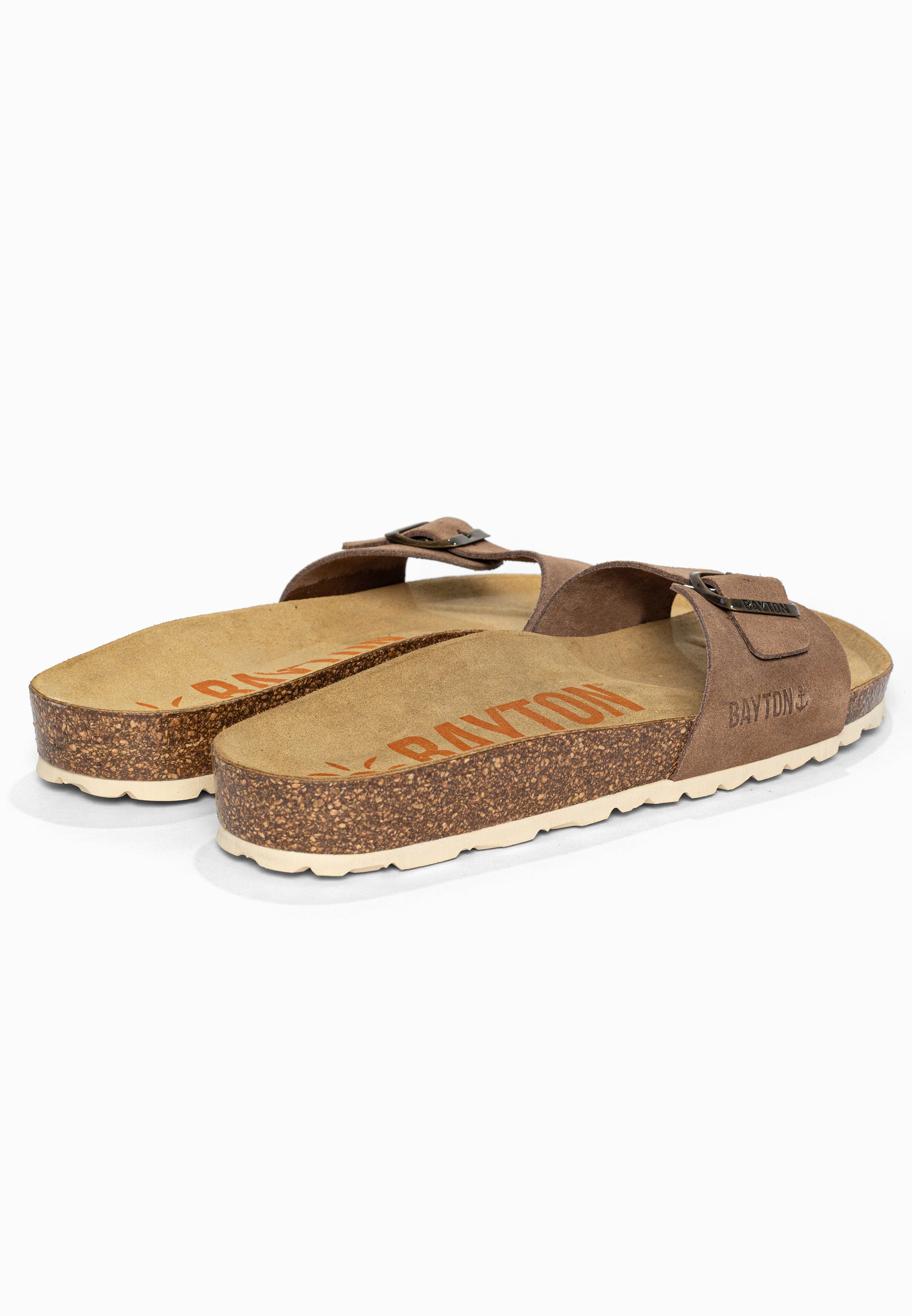 Sandales 1 Bride Zephyr Beige foncé en Cuir Suédé Bayton pour Homme