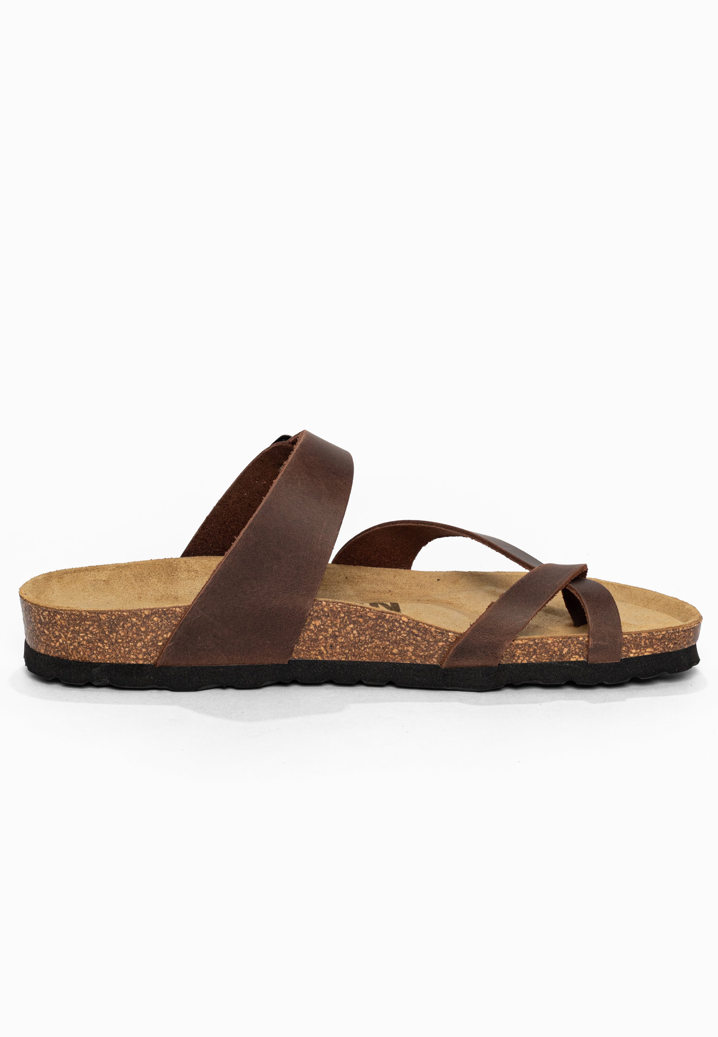 Sandales à Entre-doigts Diane Marron en Cuir Bayton pour Homme