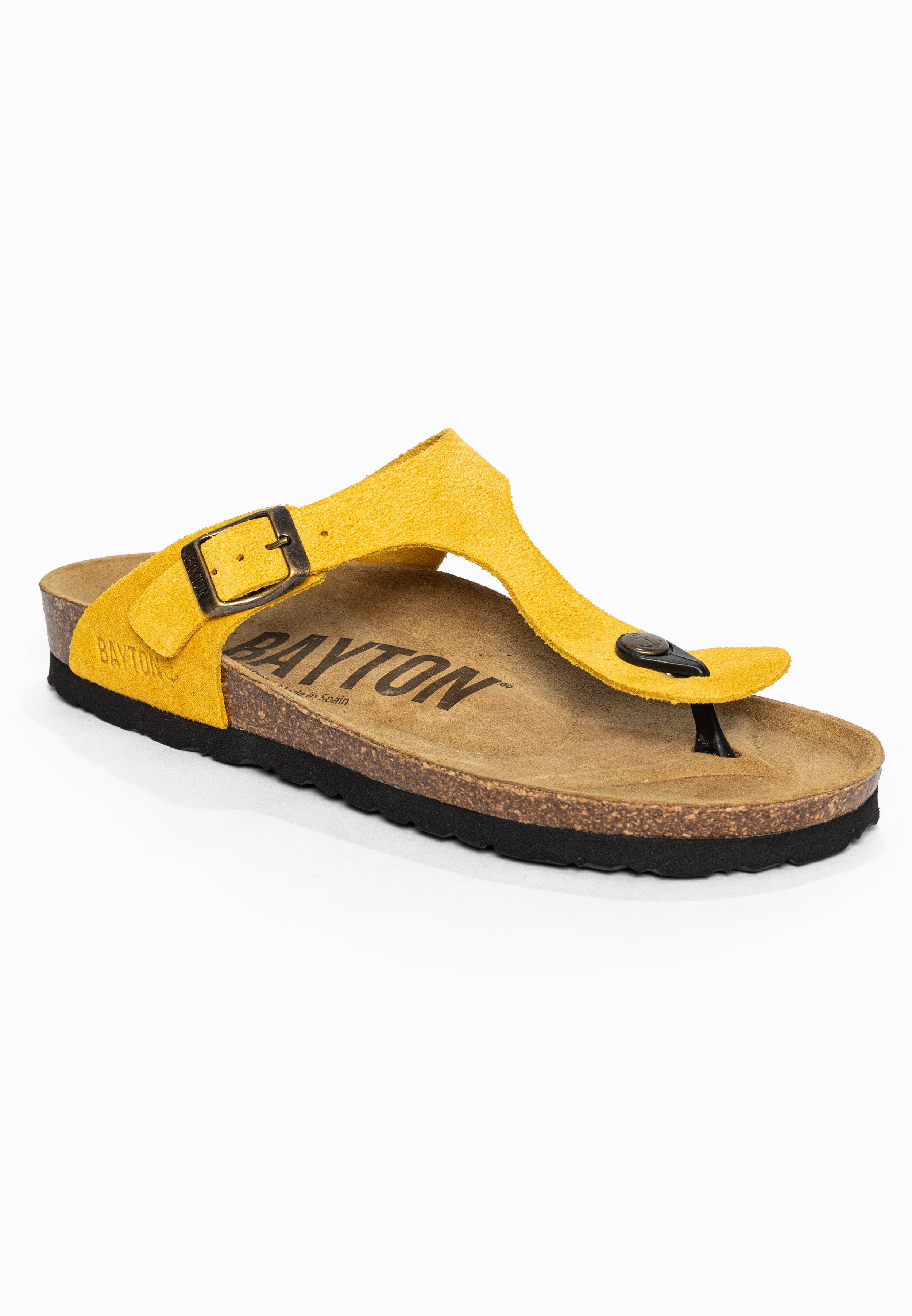 Sandales à Entre-doigts Mercure Jaune en Cuir Suédé Bayton pour Femme