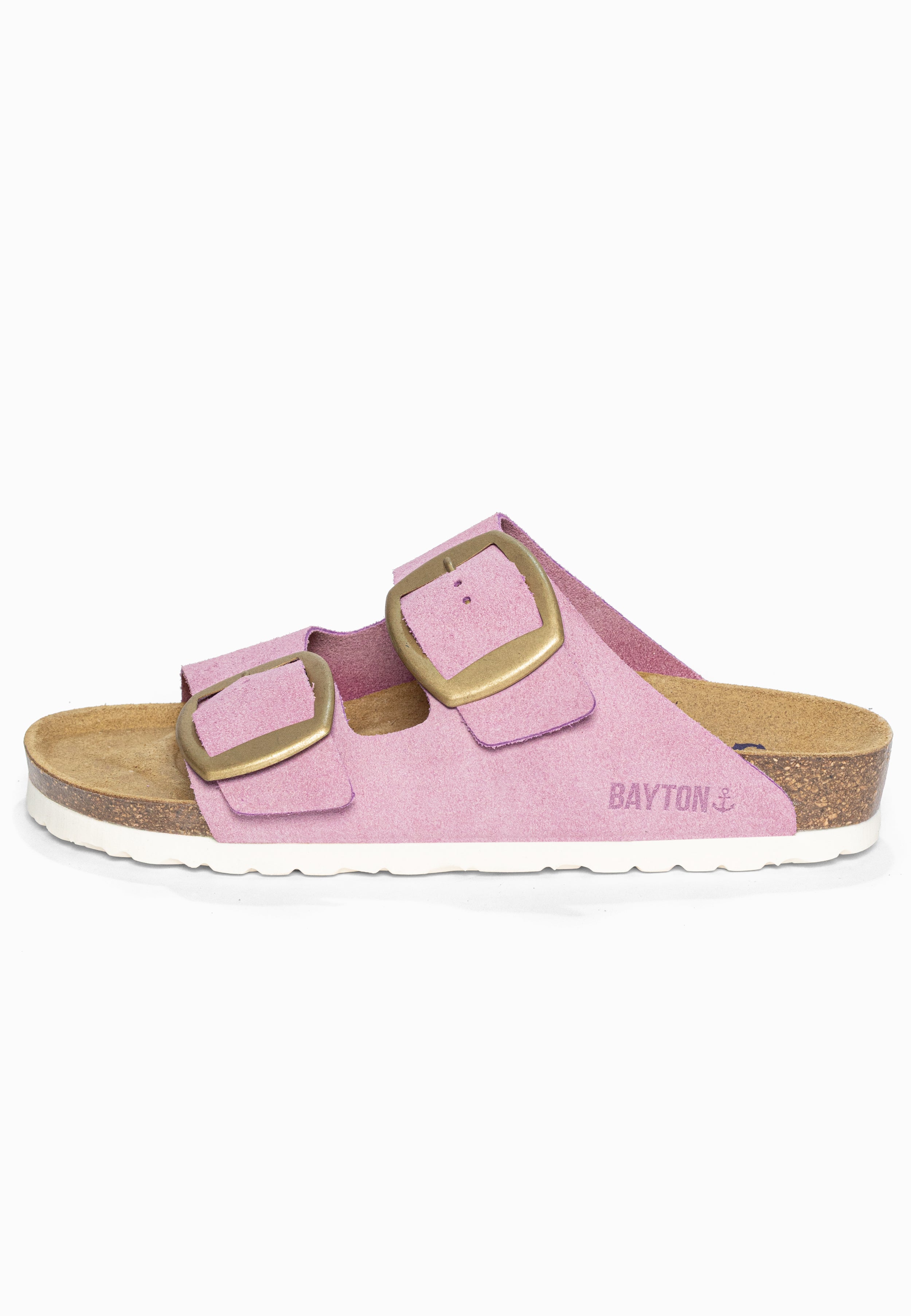 Sandales 2 Brides Alicante Lila en Cuir Suédé Bayton pour Femme