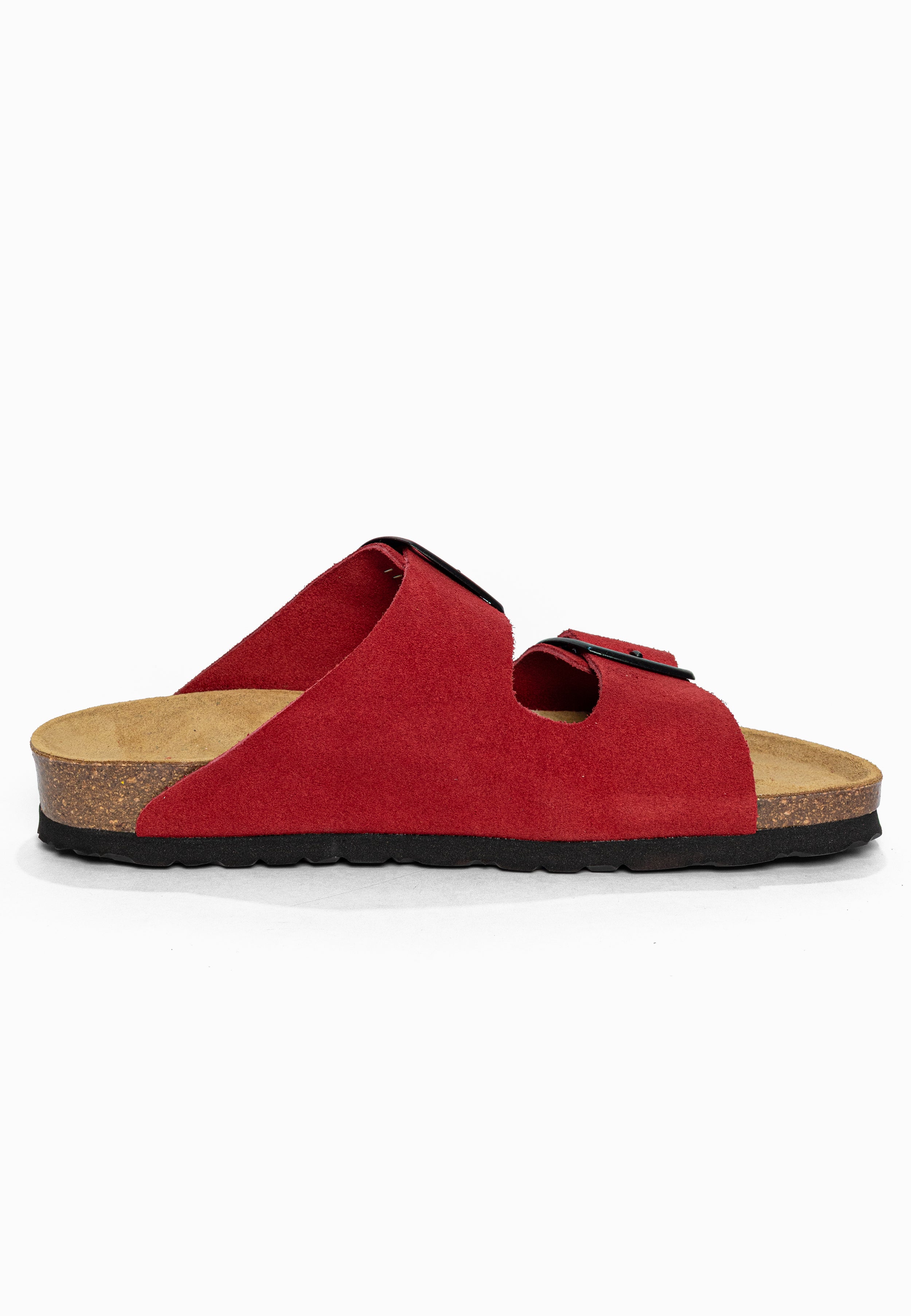 Sandales 2 Brides Alicante Rouge en Cuir Suédé Bayton pour Femme