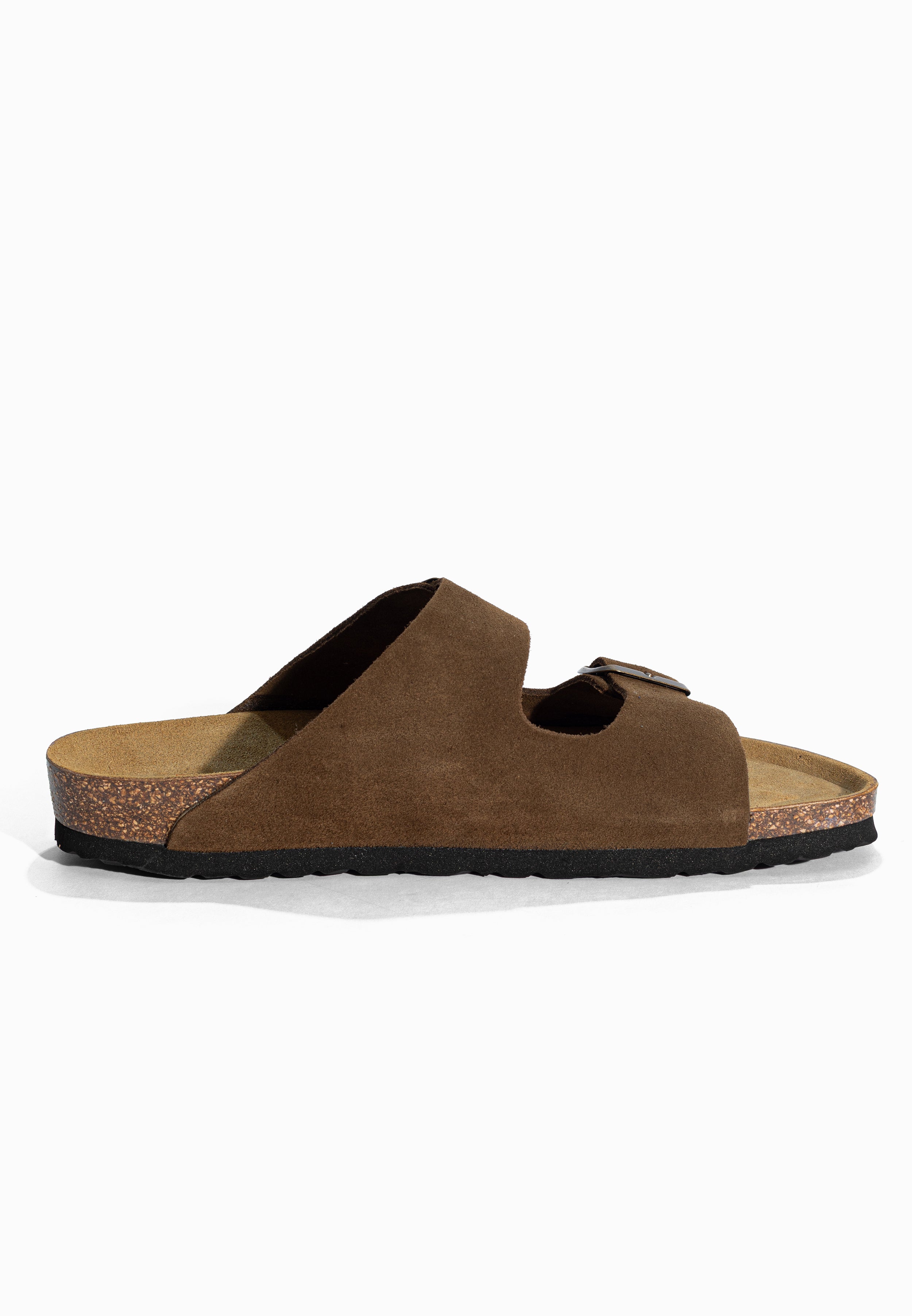 Sandales 2 Brides Atlas Marron en Cuir Suédé Bayton pour Homme