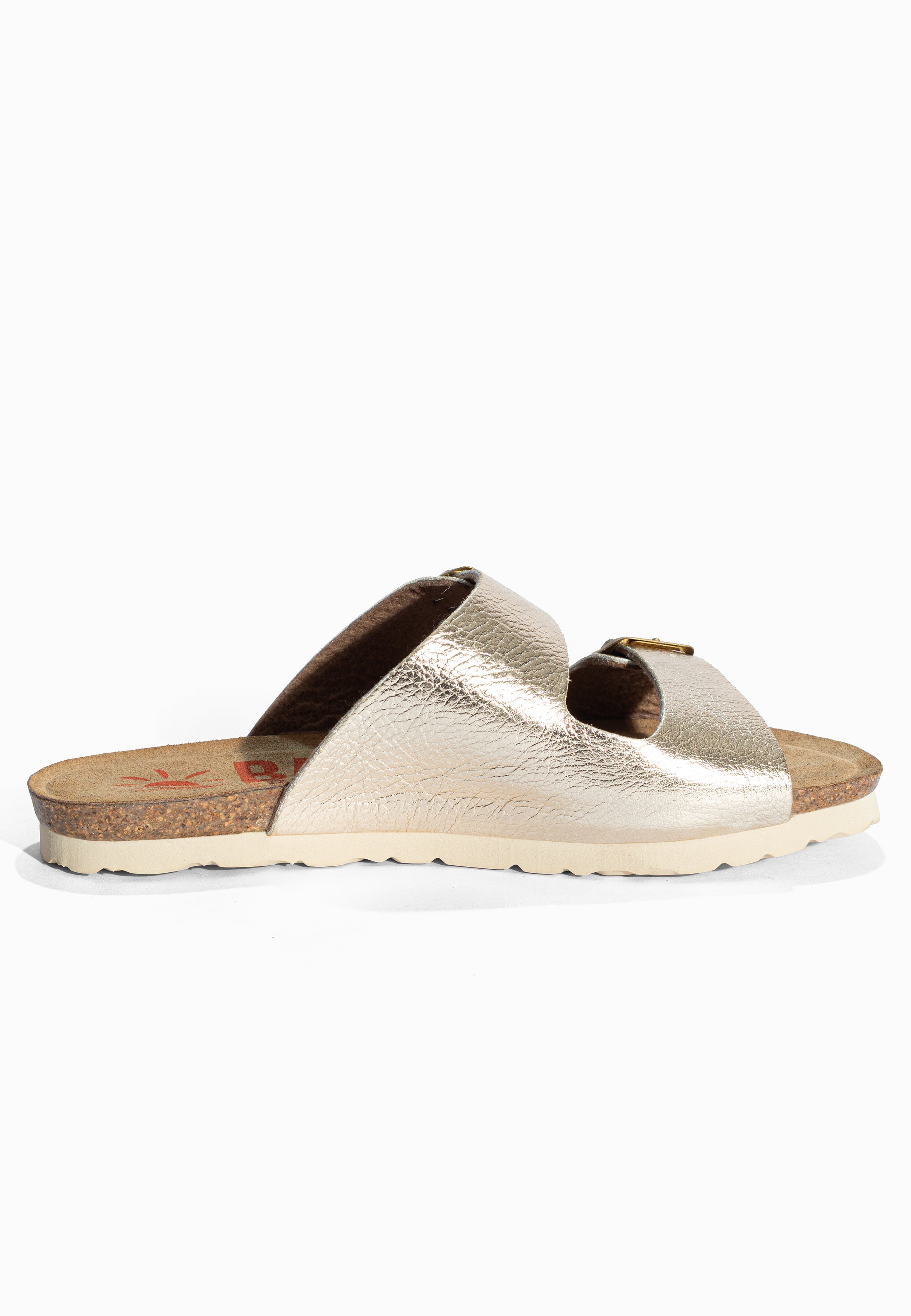 Sandales 2 Brides Astrakan Or Bayton pour Femme