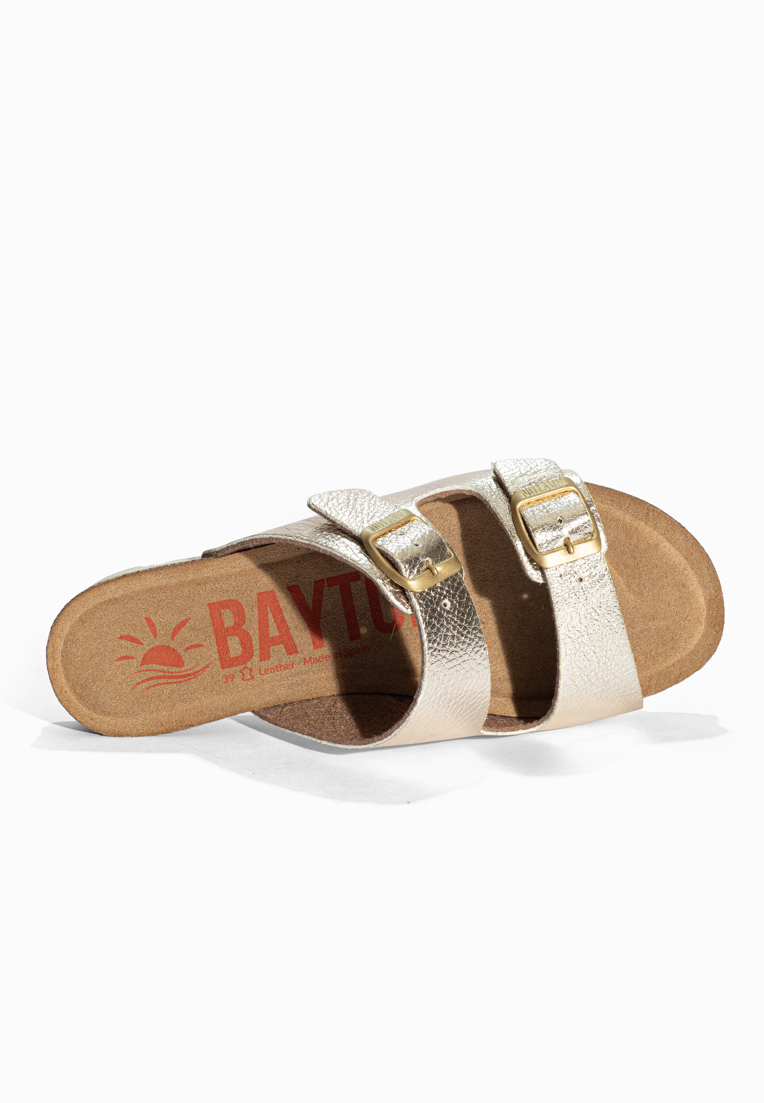 Sandales 2 Brides Astrakan Or Bayton pour Femme