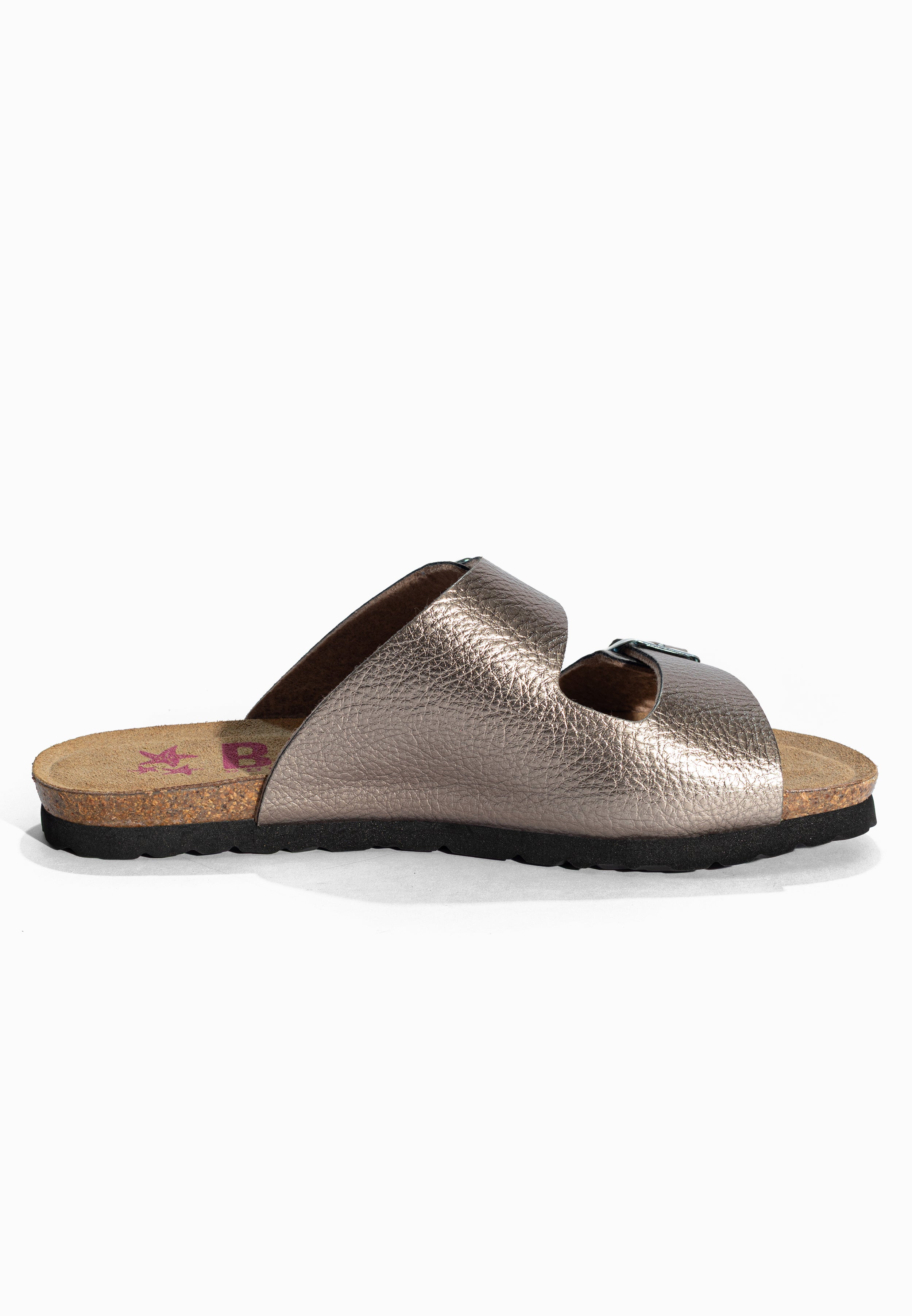 Sandales 2 Brides Astrakan Pewter Bayton pour Femme