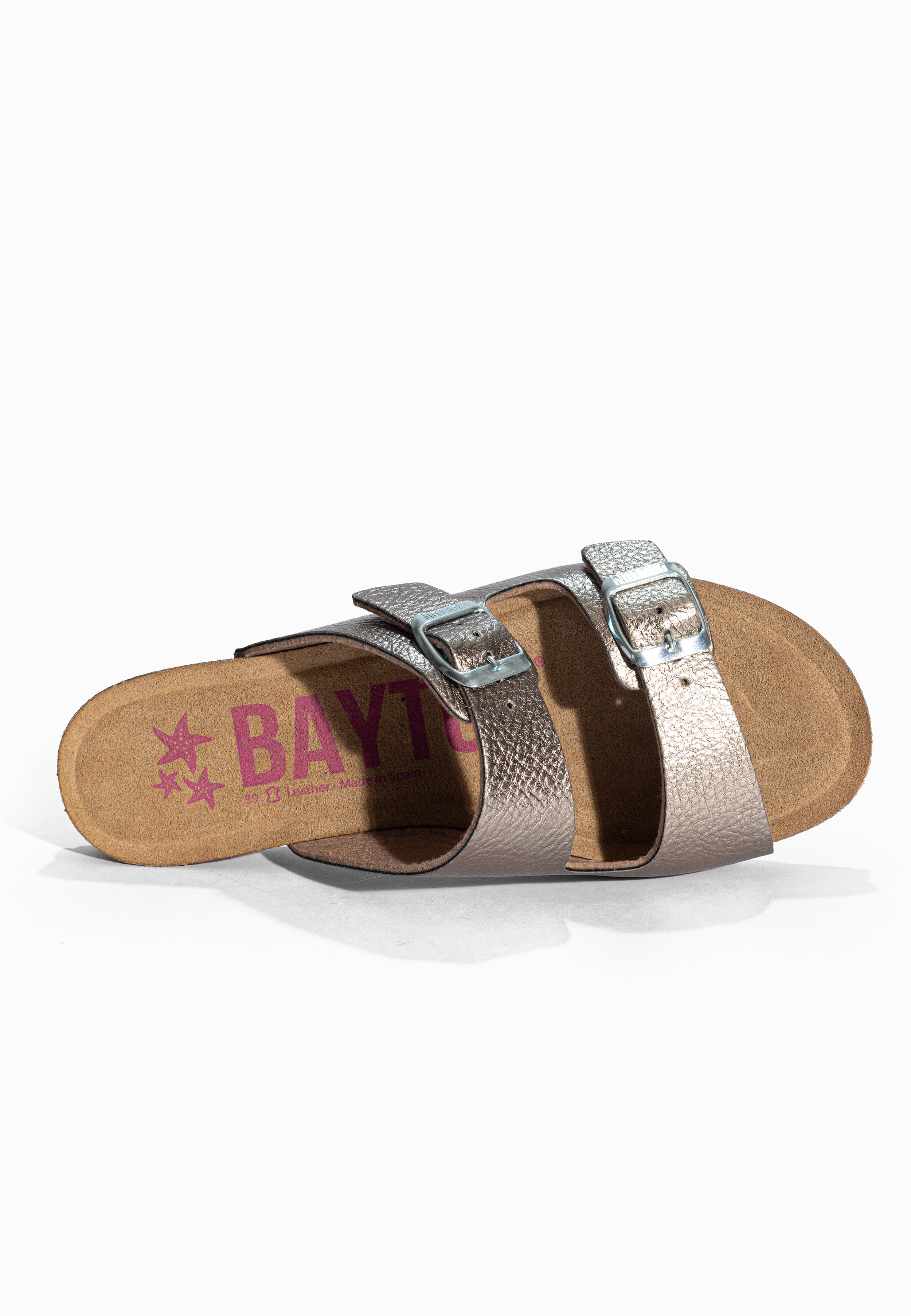Sandales 2 Brides Astrakan Pewter Bayton pour Femme