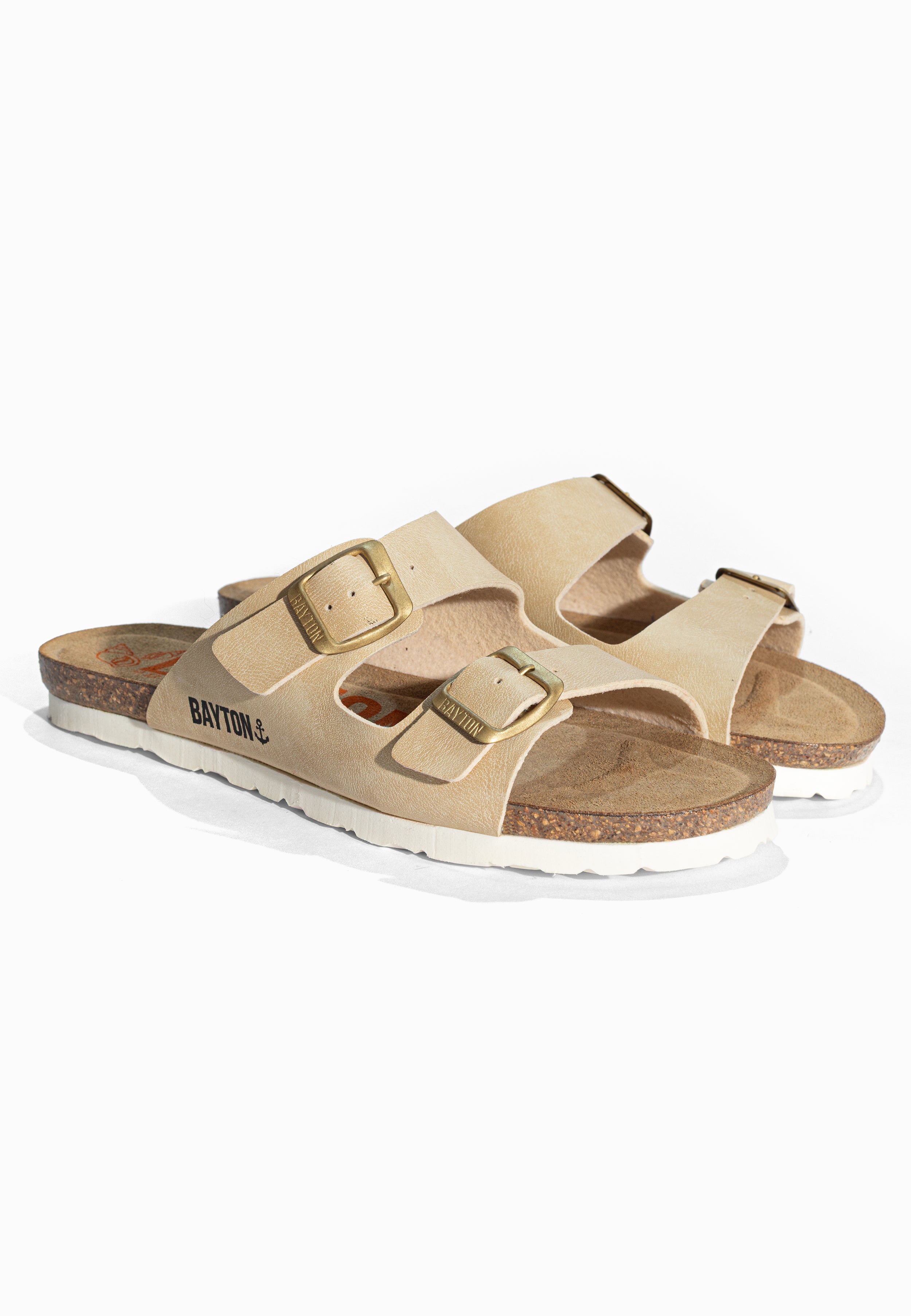 Sandales 2 Brides Astrakan Beige Bayton pour Femme