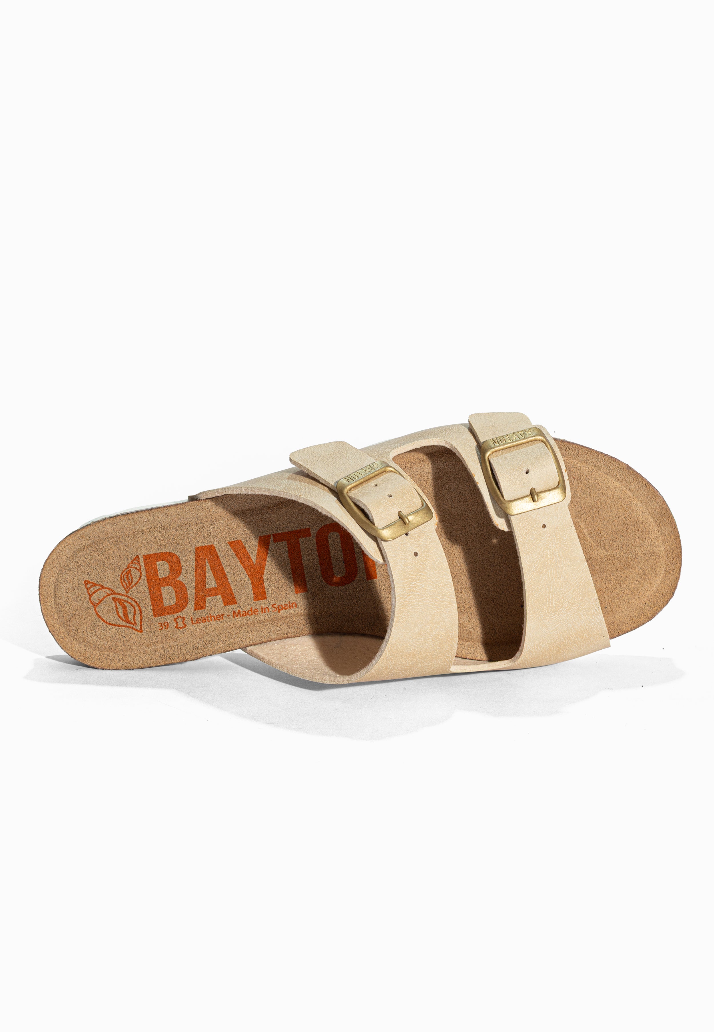 Sandales 2 Brides Astrakan Beige Bayton pour Femme