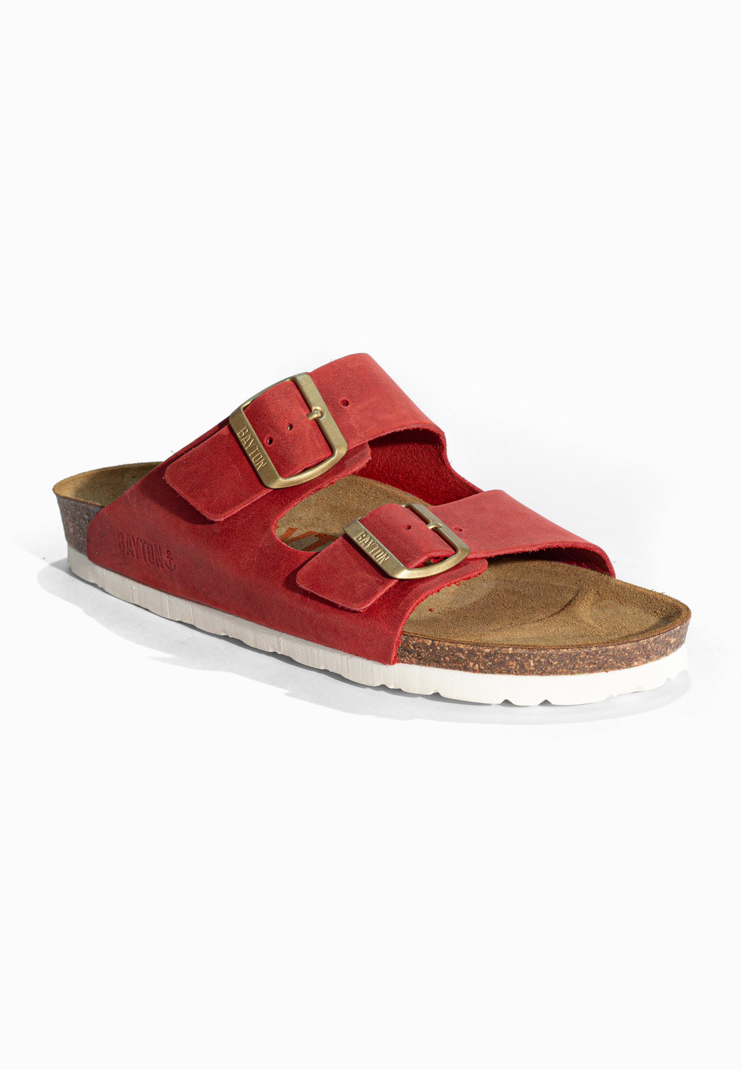 Sandales 2 Brides Atlas Rouge en Cuir Bayton pour Femme