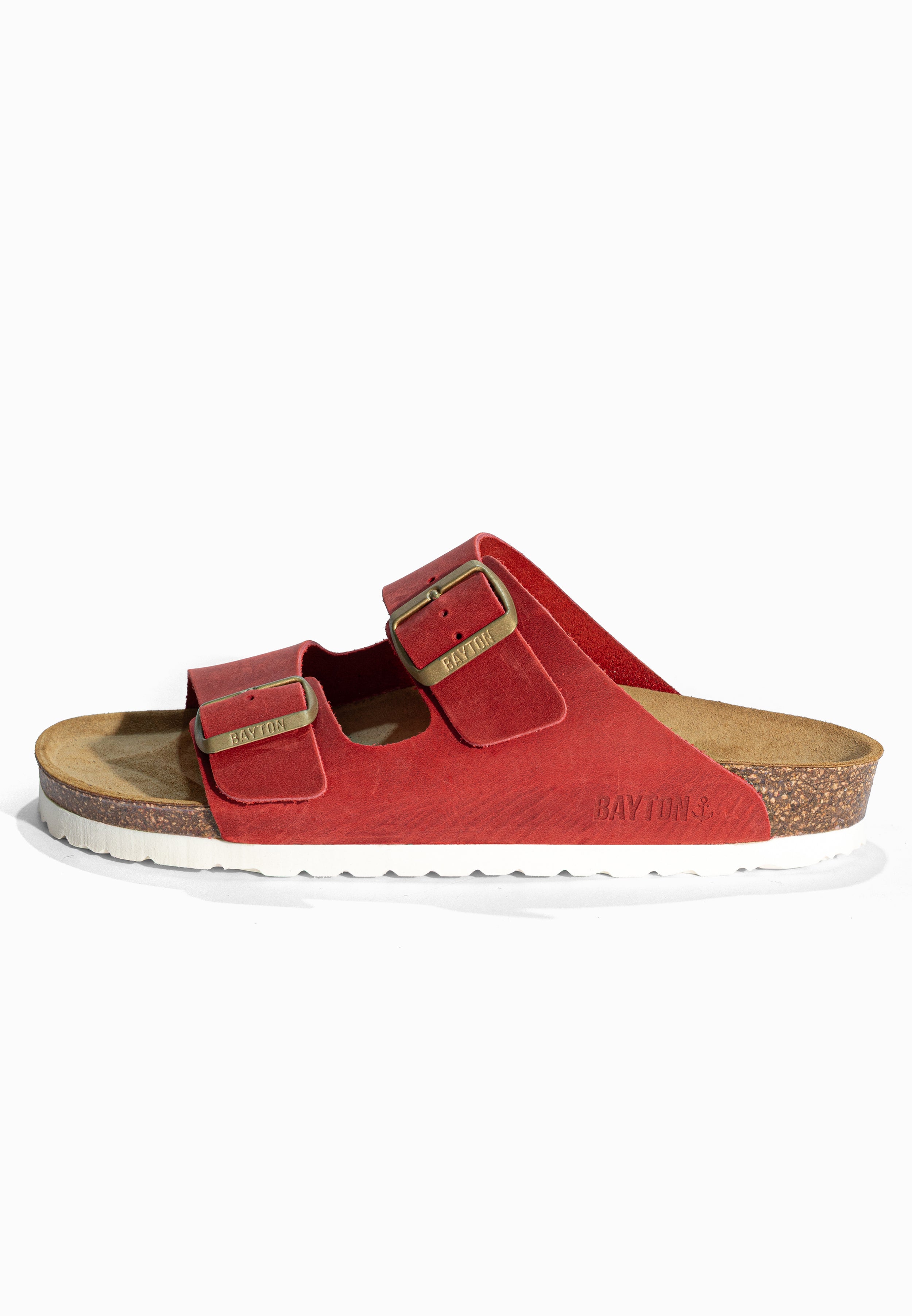Sandales 2 Brides Atlas Rouge en Cuir Bayton pour Femme