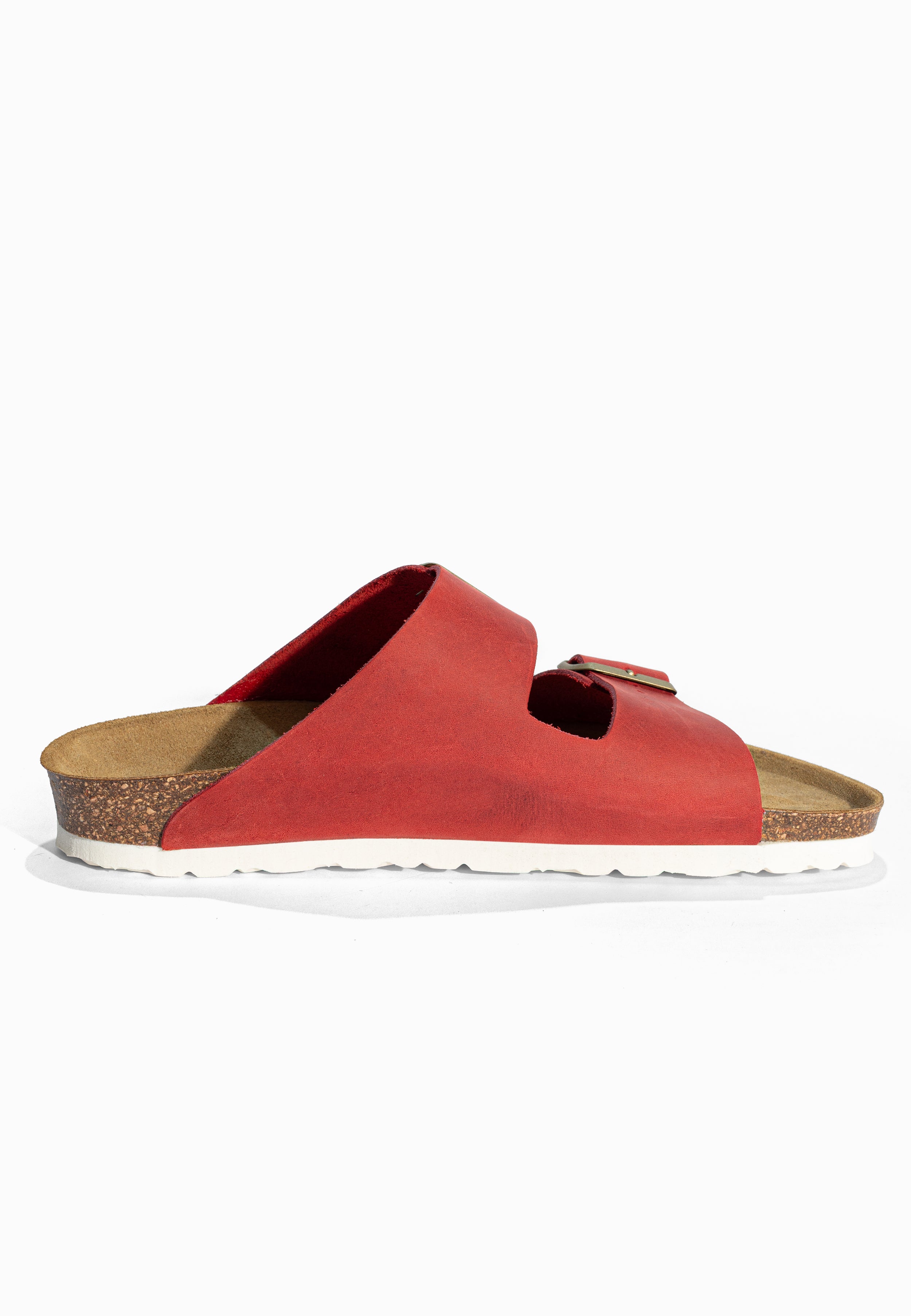 Sandales 2 Brides Atlas Rouge en Cuir Bayton pour Femme