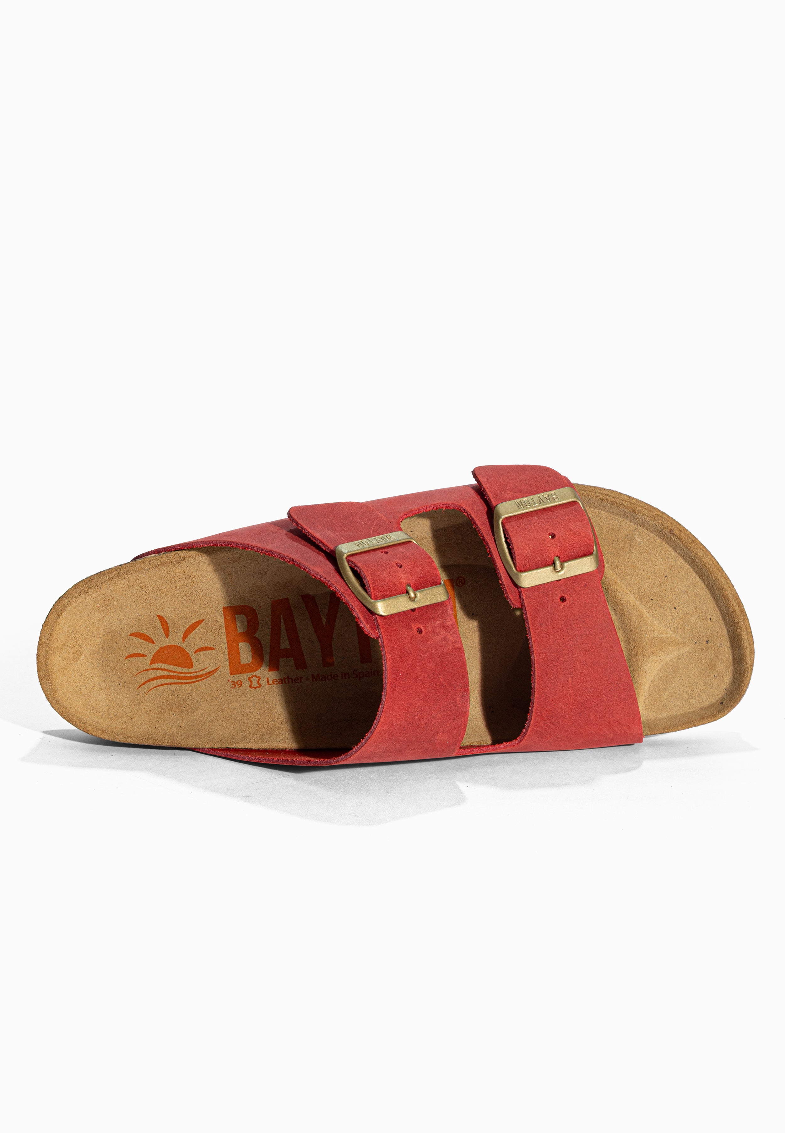 Sandales 2 Brides Atlas Rouge en Cuir Bayton pour Femme