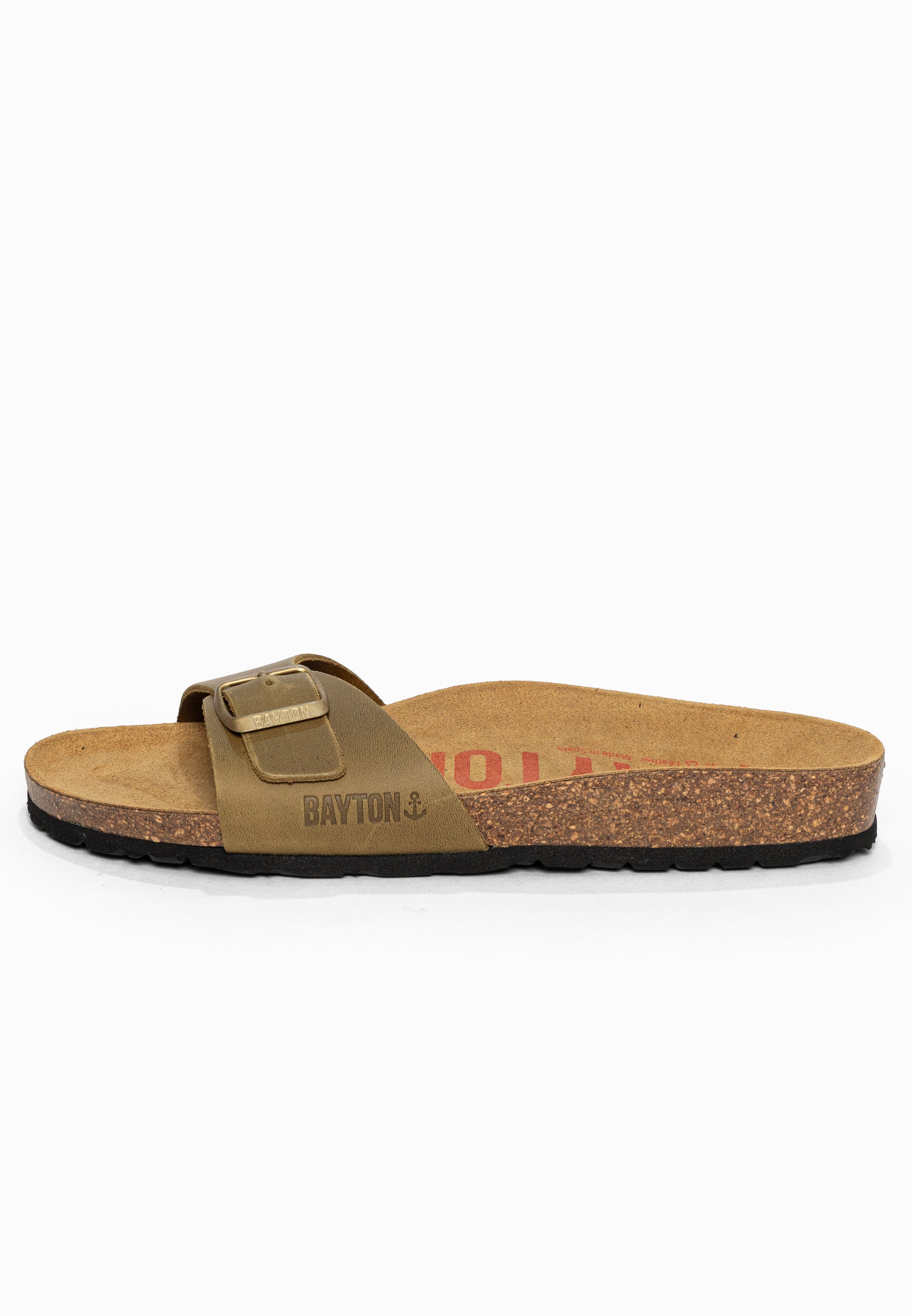 Sandales 1 Bride Zephyr Kaki en Cuir Bayton pour Femme