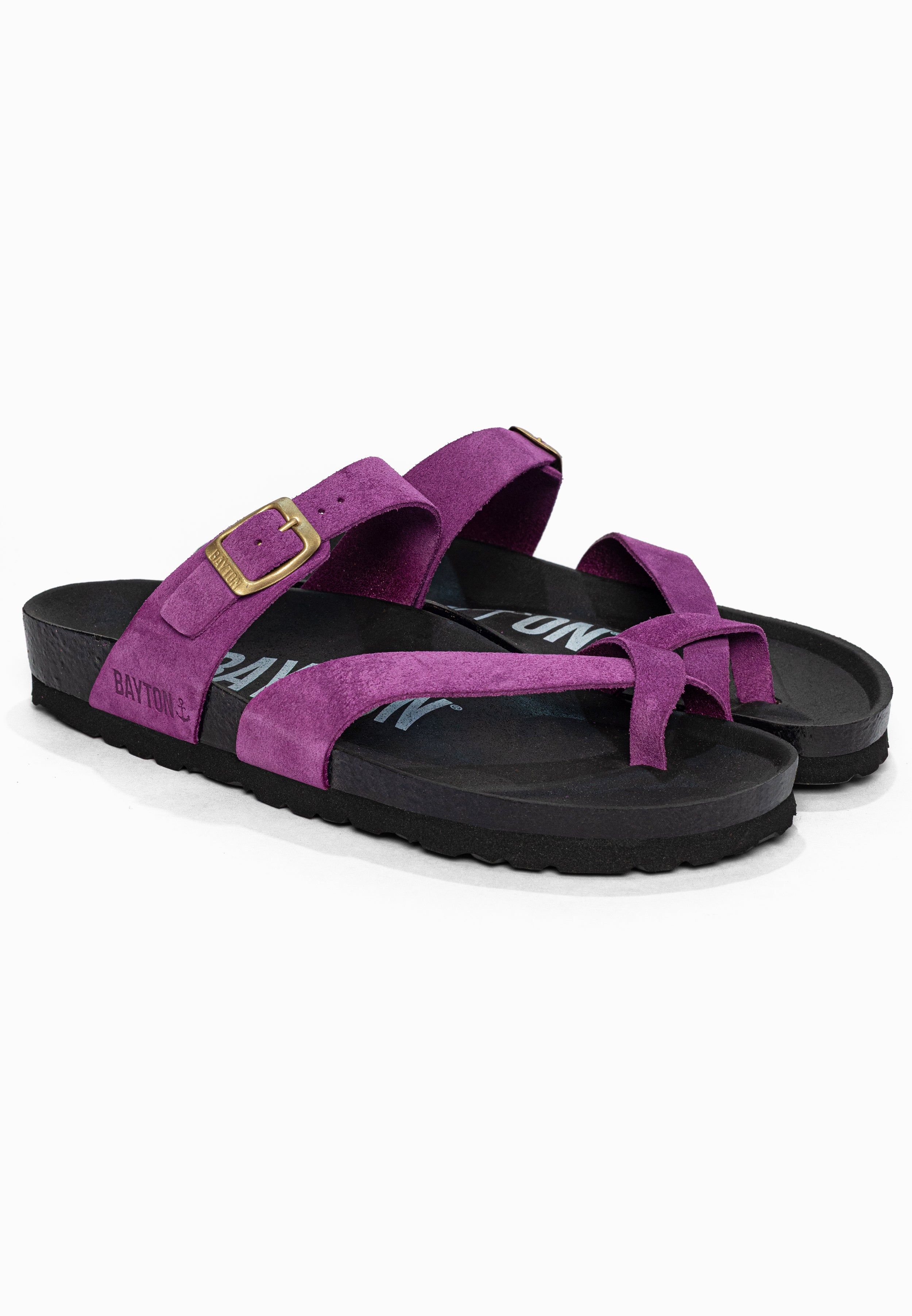 Sandales à Entre-doigts Diane Violet en Cuir Suédé Bayton pour Femme