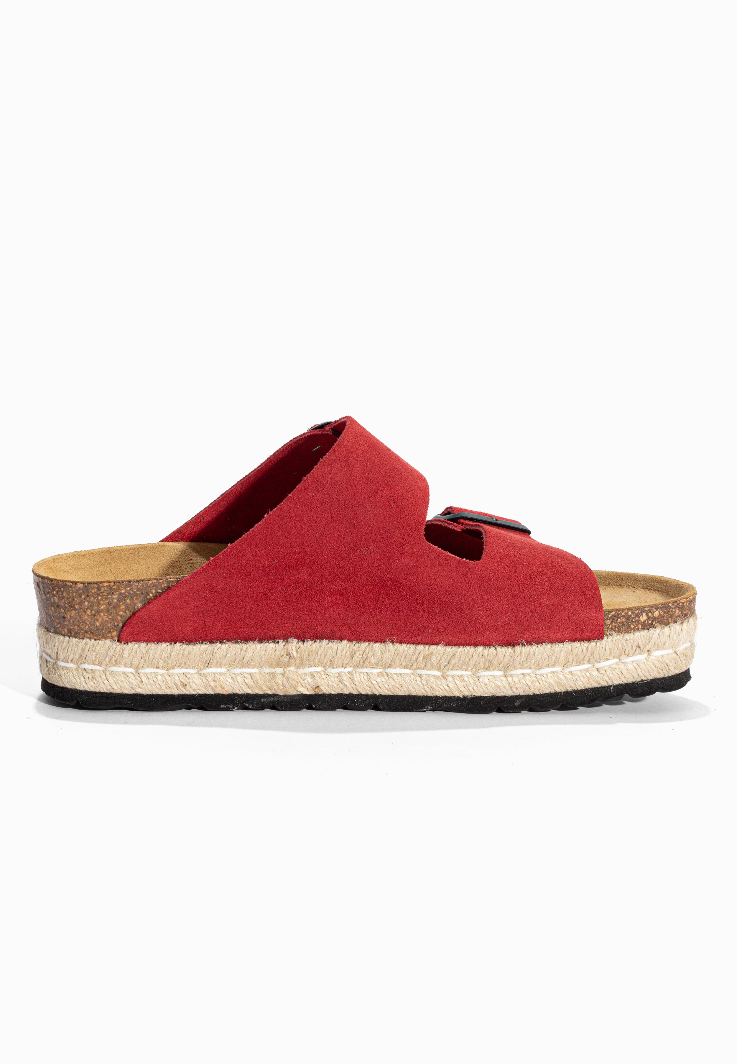 Sandales à Plateforme Alcee Rouge en Cuir Suédé Bayton pour Femme