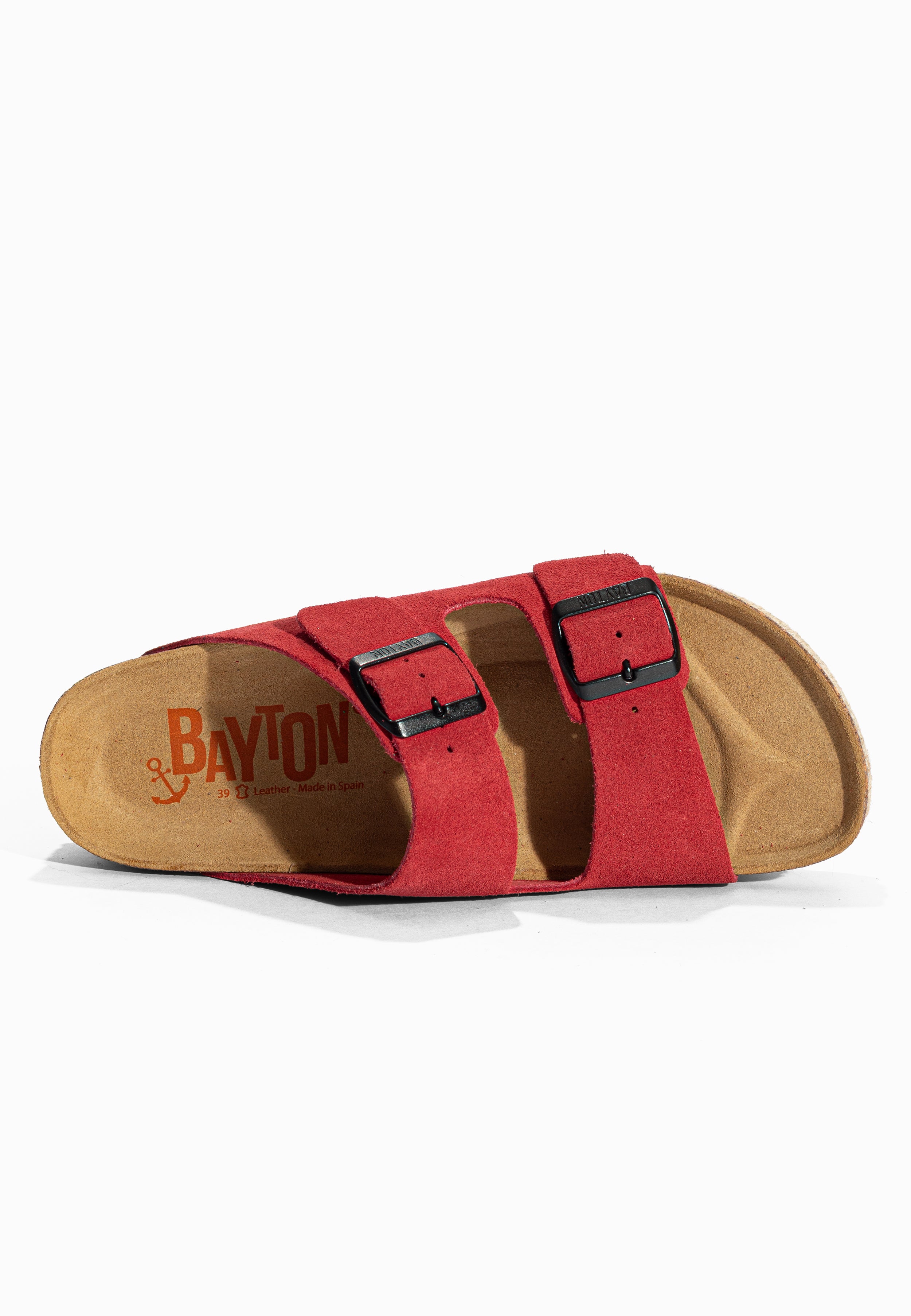 Sandales à Plateforme Alcee Rouge en Cuir Suédé Bayton pour Femme
