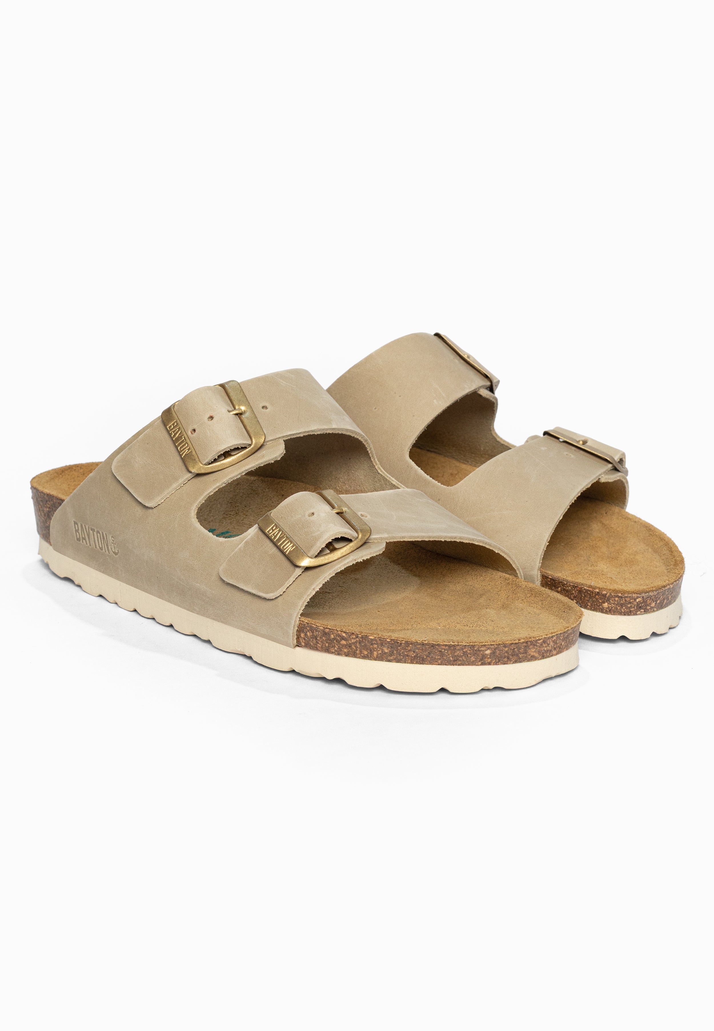 Sandales 2 Brides Atlas Beige en Cuir Bayton pour Femme