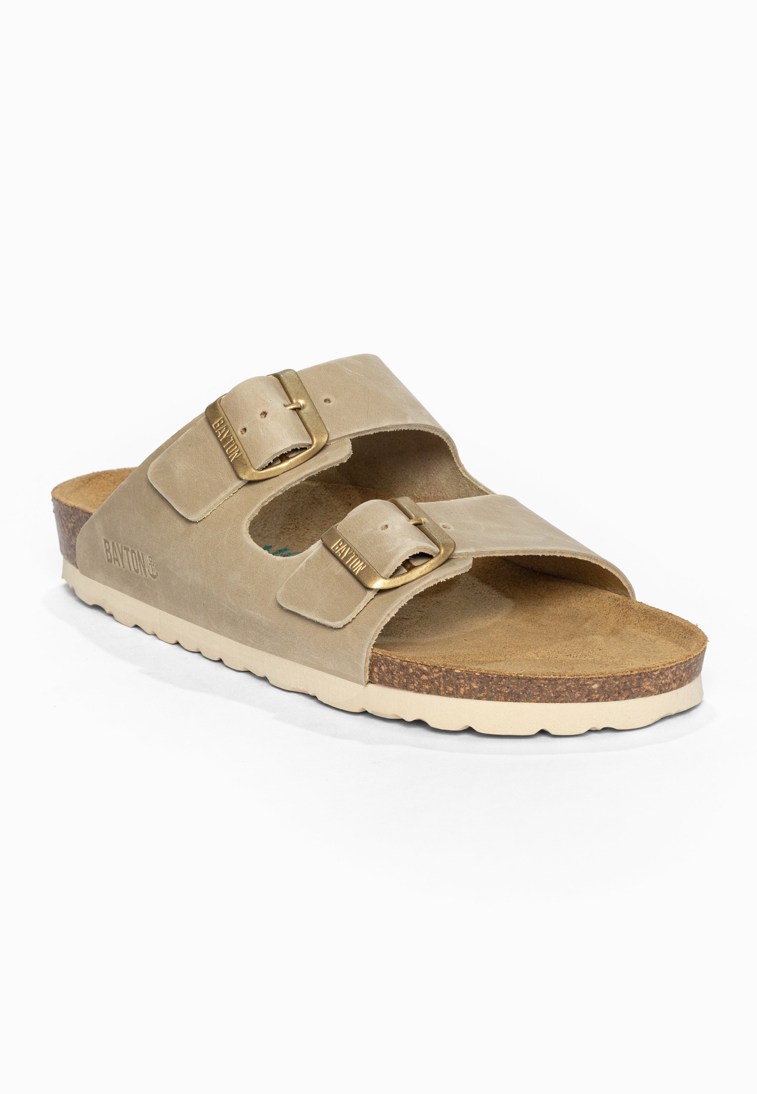 Sandales 2 Brides Atlas Beige en Cuir Bayton pour Femme