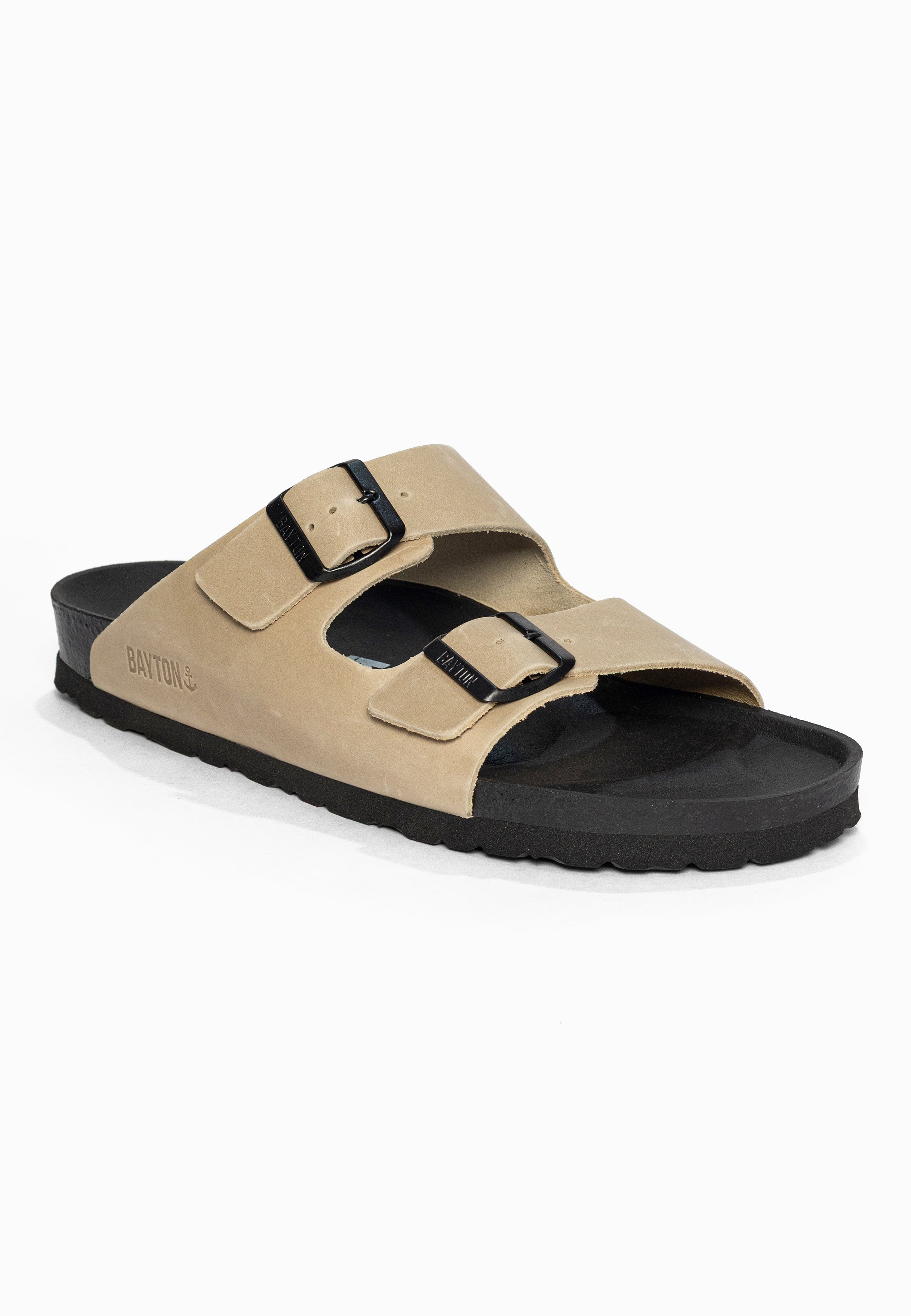 Sandales 2 Brides Atlas Beige en Cuir Bayton pour Homme