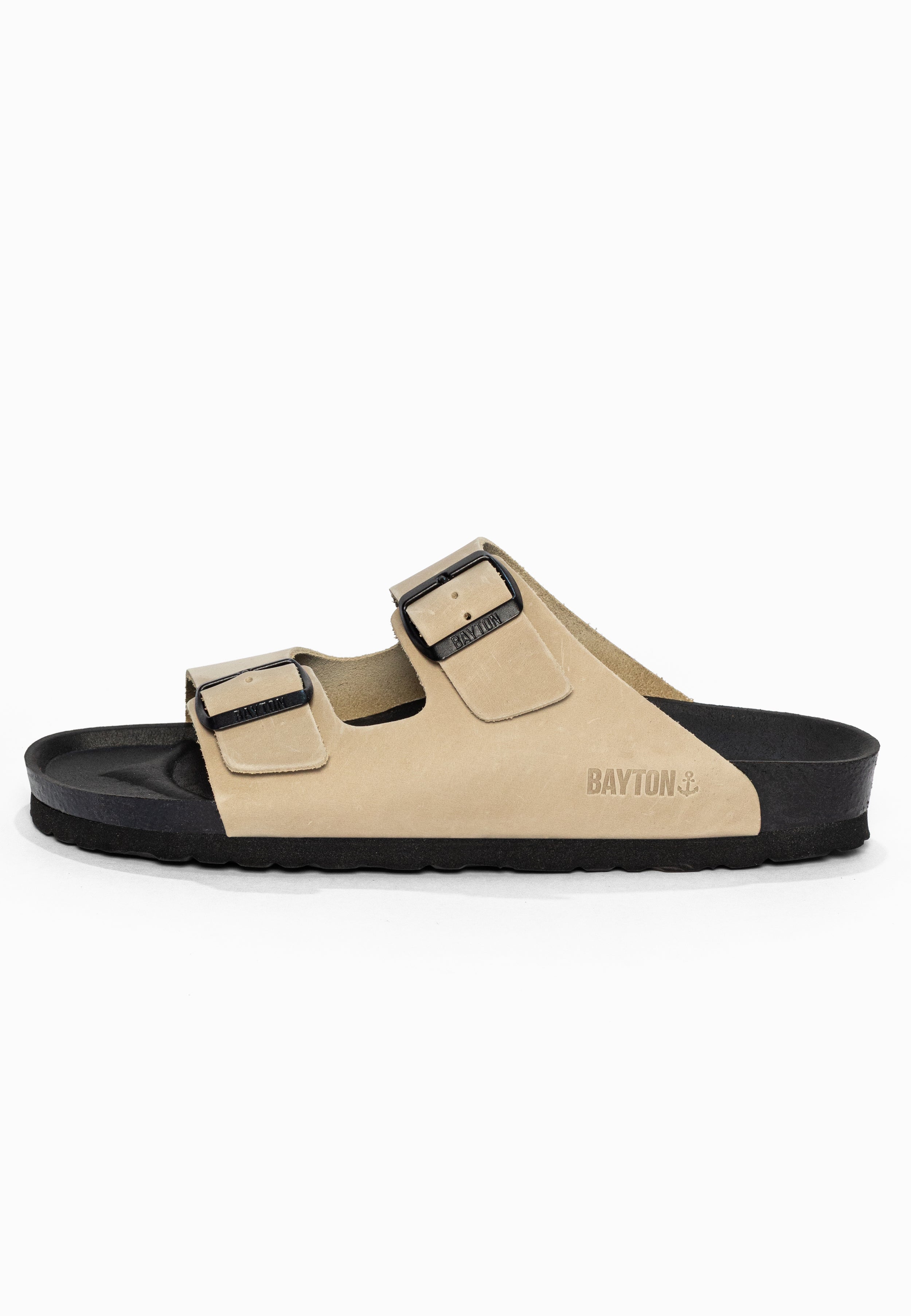 Sandales 2 Brides Atlas Beige en Cuir Bayton pour Homme