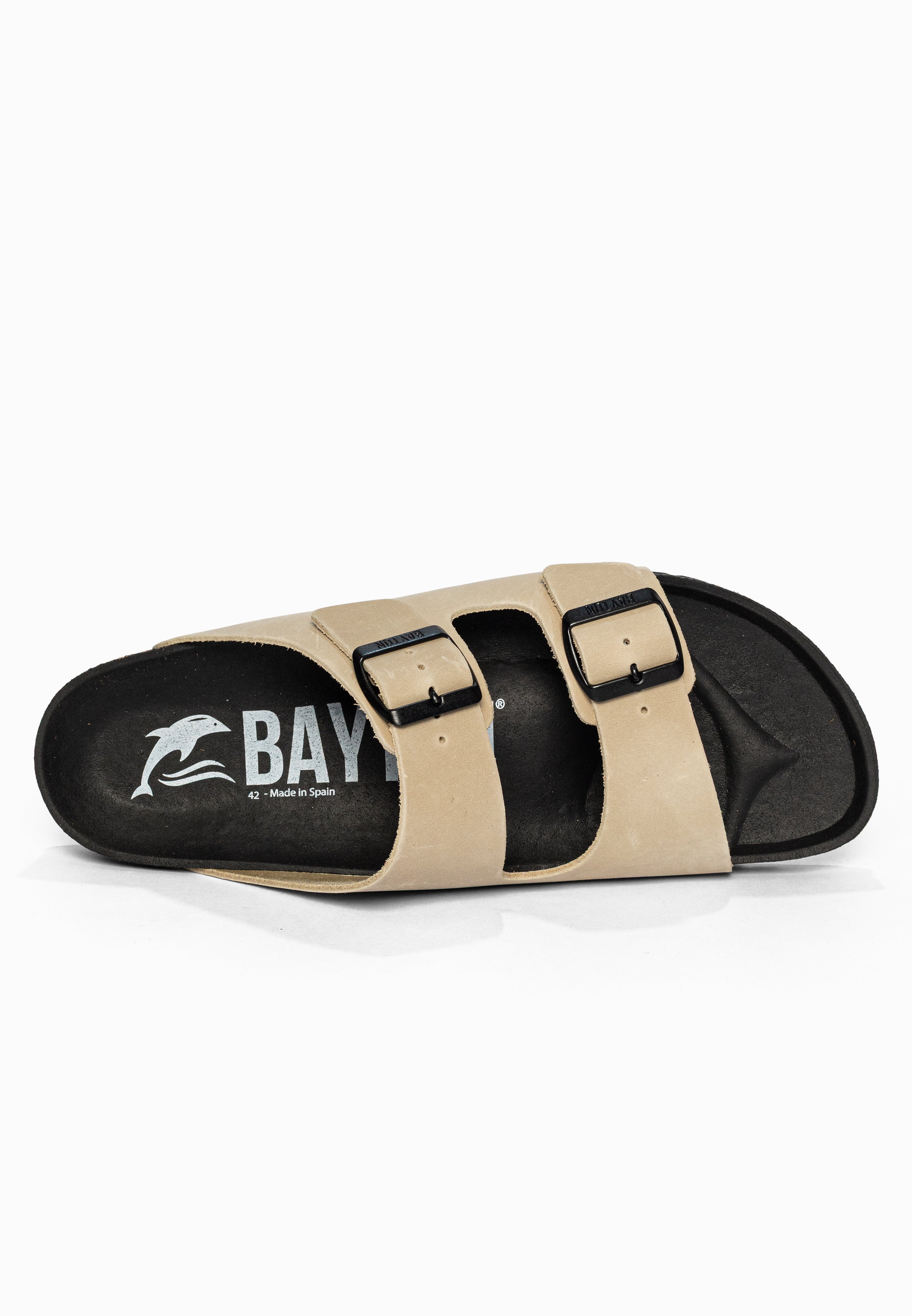 Sandales 2 Brides Atlas Beige en Cuir Bayton pour Homme