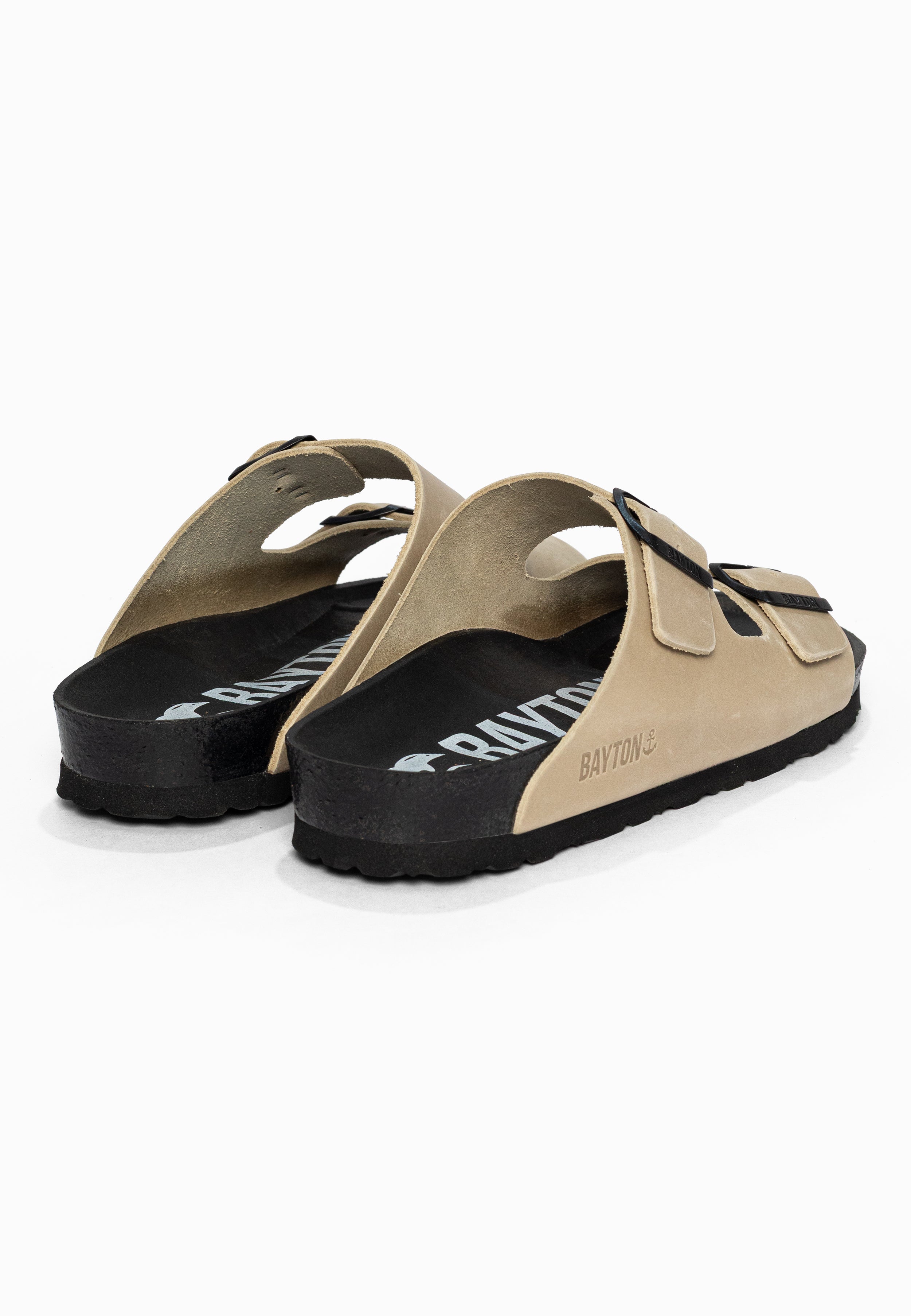 Sandales 2 Brides Atlas Beige en Cuir Bayton pour Homme