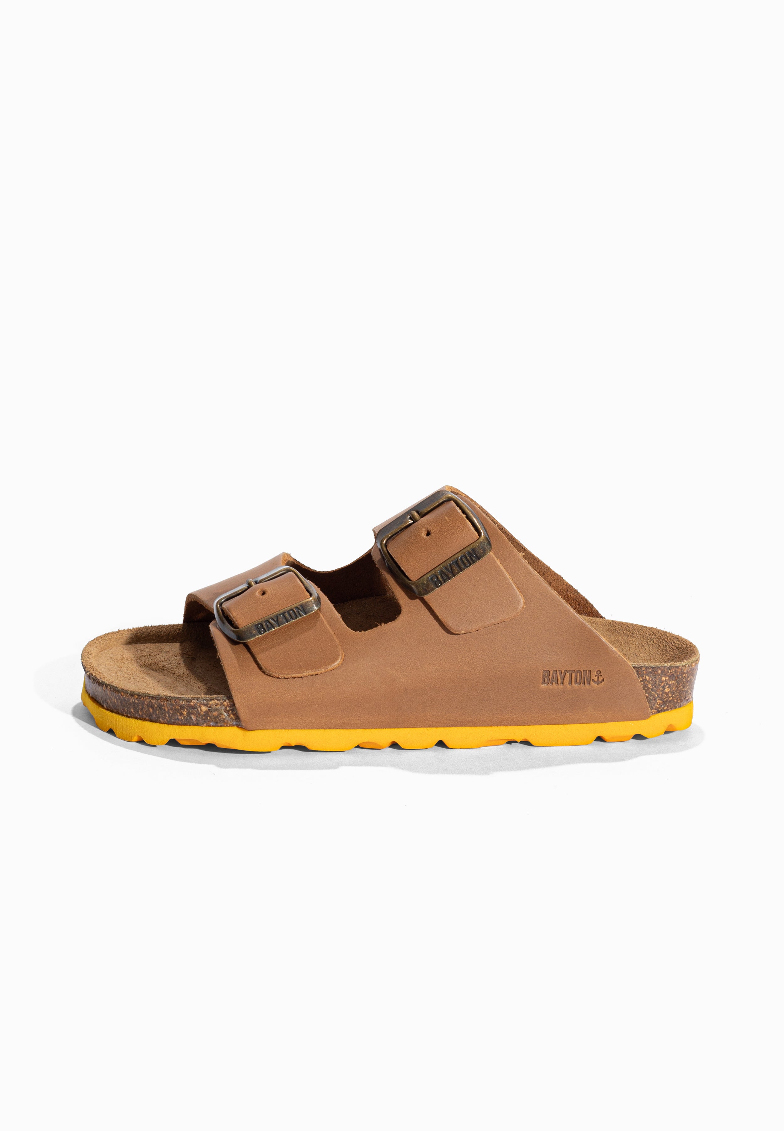 Sandales 2 Brides Atlas Marron en Cuir Bayton pour Enfant