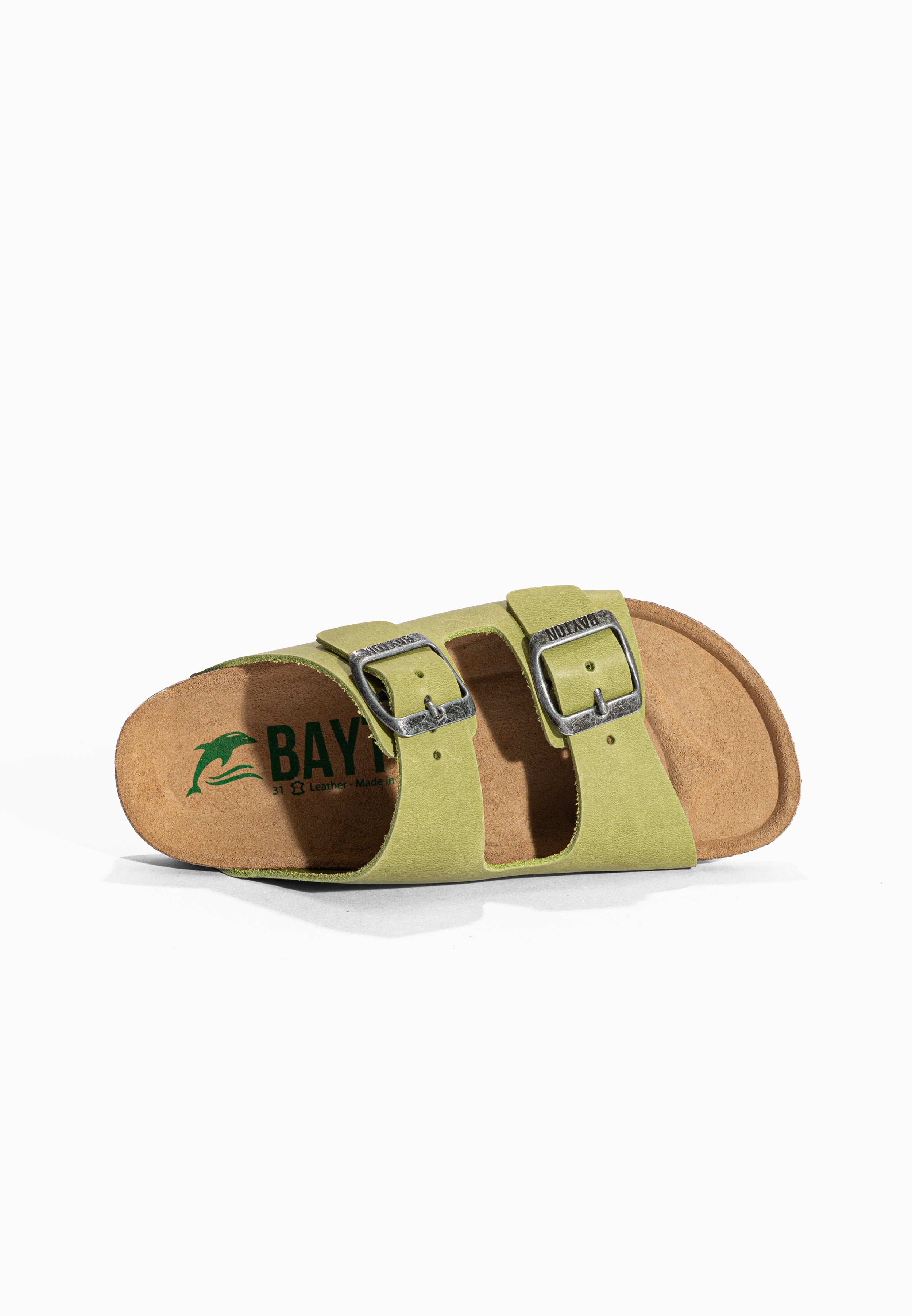 Sandales 2 Brides Atlas Vert en Cuir Bayton pour Enfant