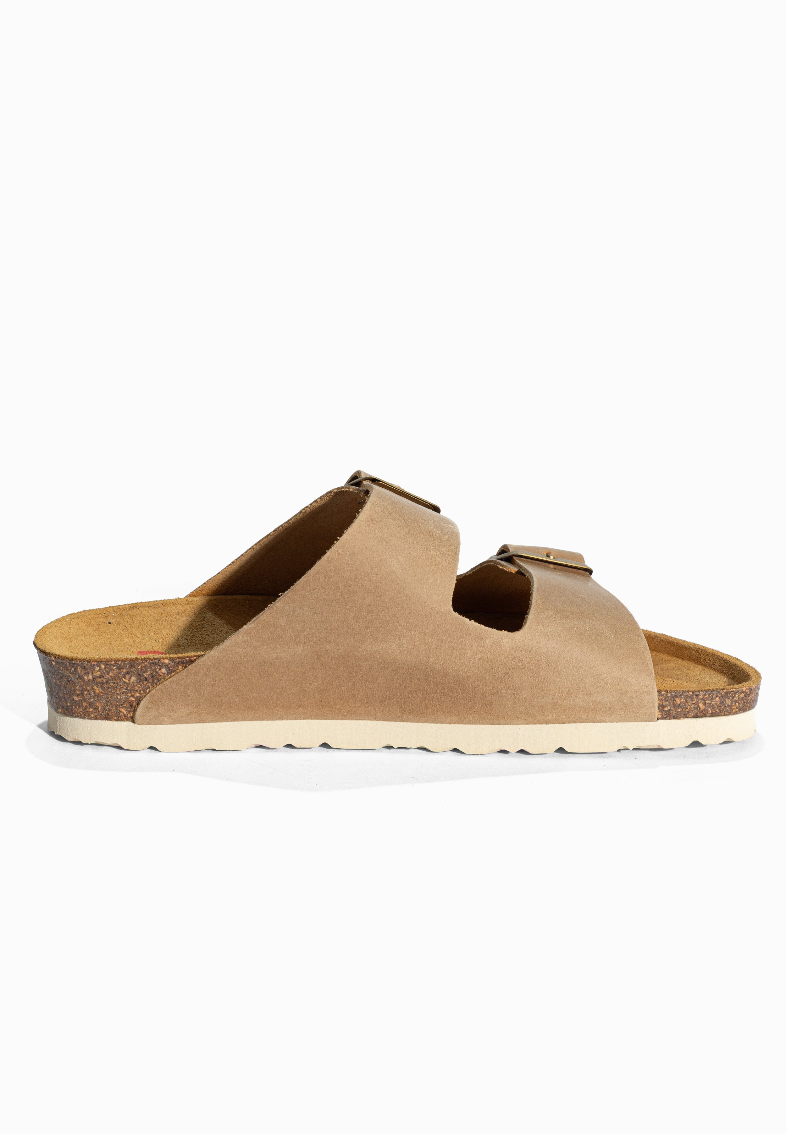 Sandales 2 Brides Atlas Beige foncé en Cuir Bayton pour Femme