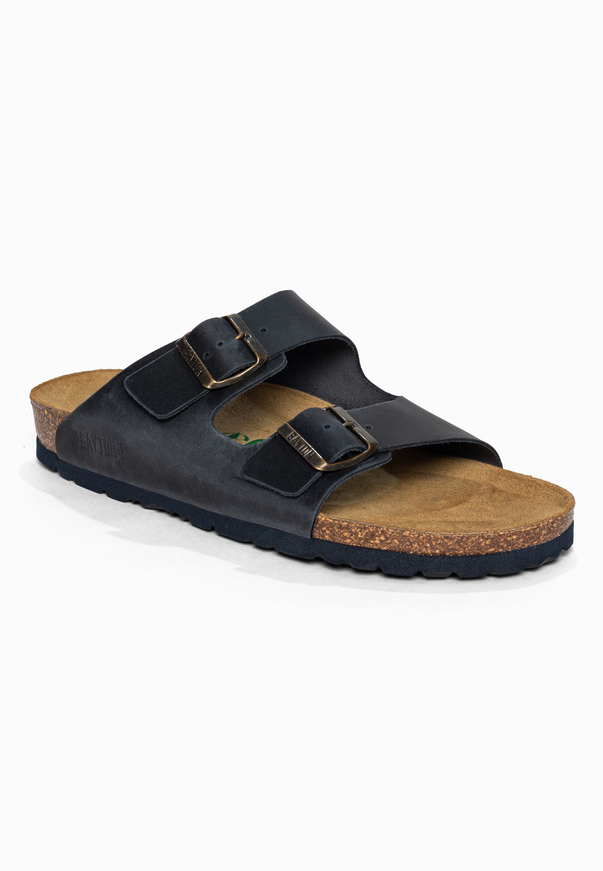 Sandales 2 Brides Atlas Bleu marine en Cuir Bayton pour Homme