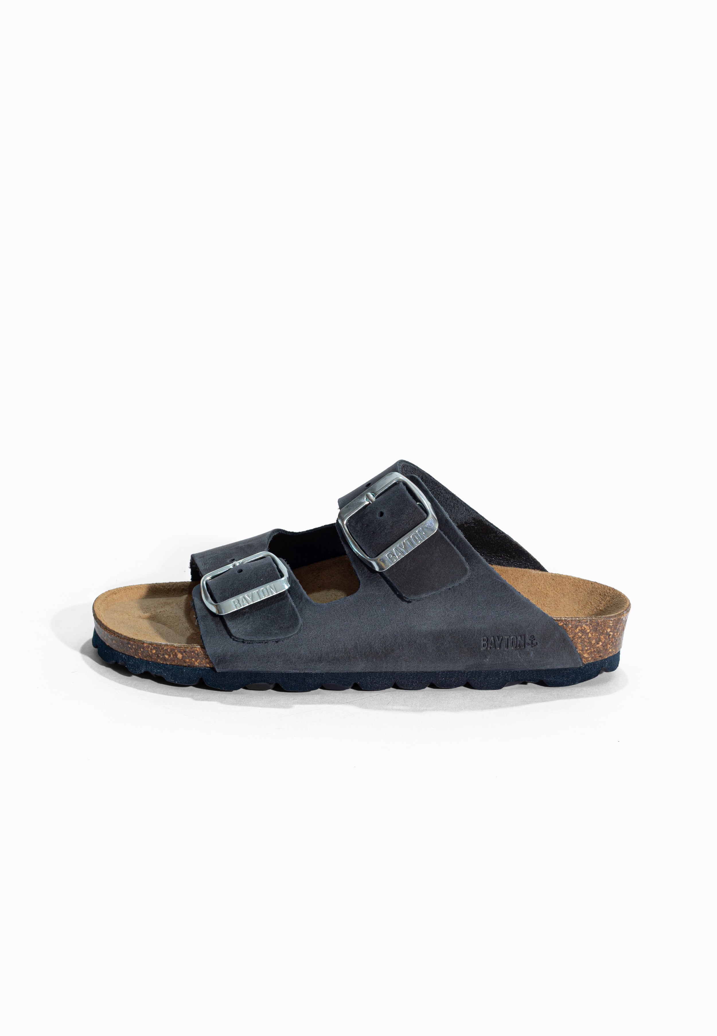Sandales 2 Brides Atlas Bleu marine en Cuir Bayton pour Enfant