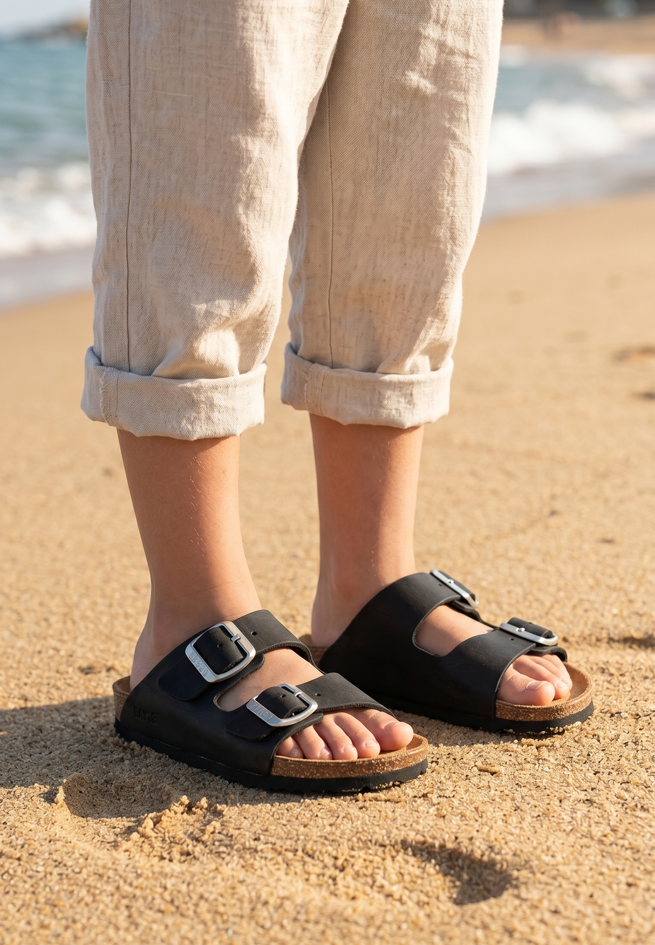 Sandales Atlas Noir en Cuir