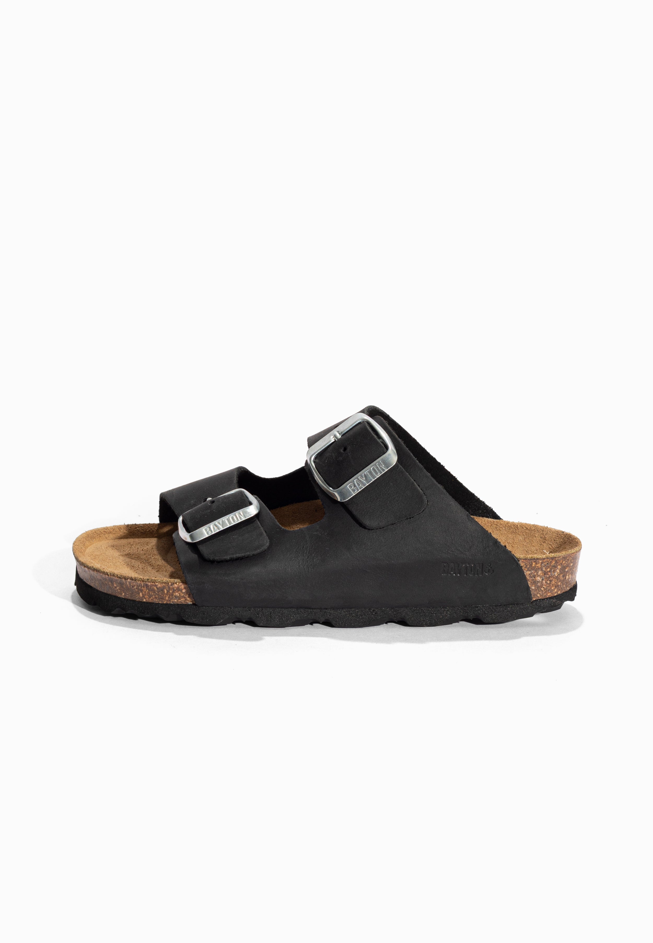 Sandales 2 Brides Atlas Noir en Cuir Bayton pour Enfant