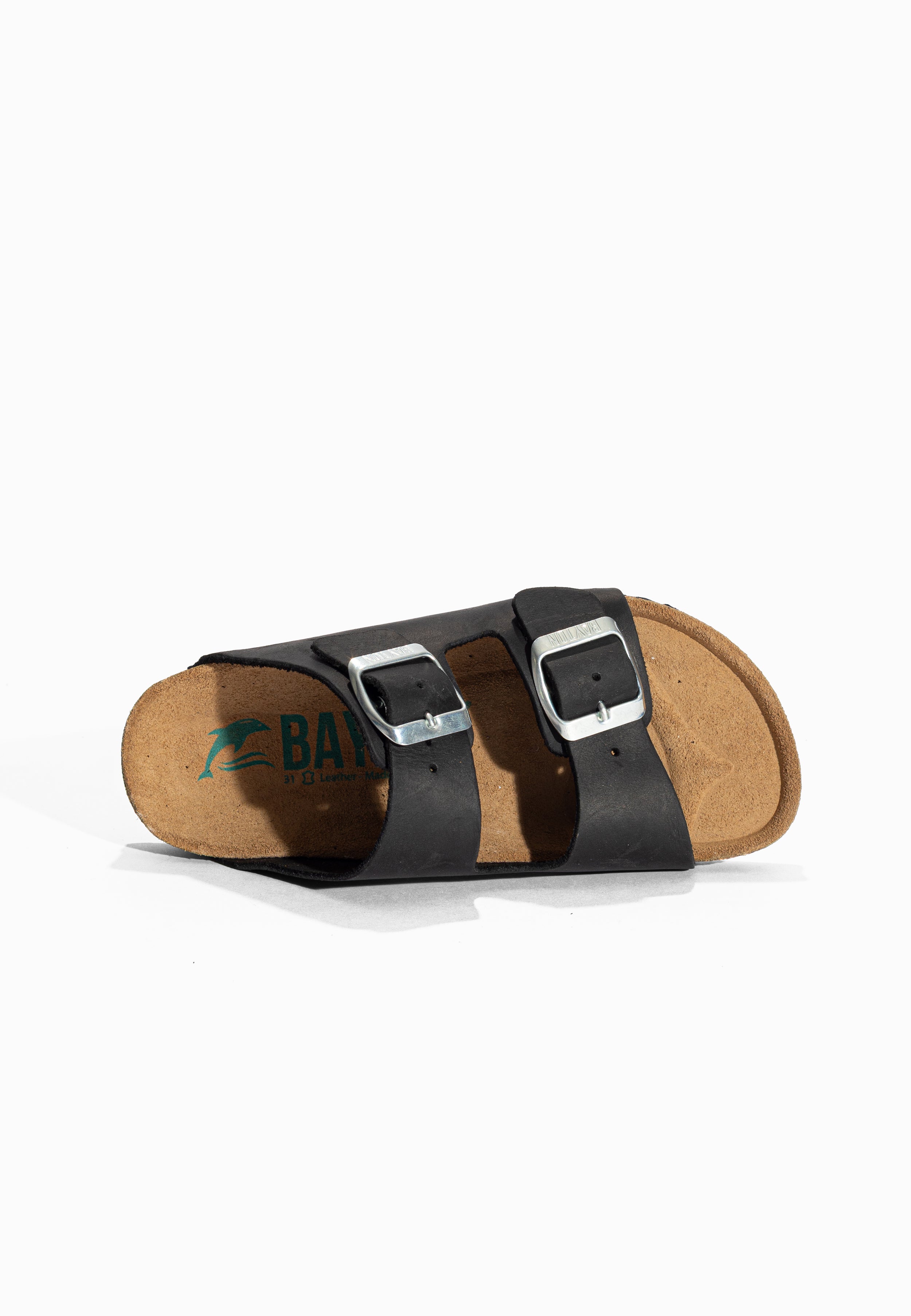 Sandales 2 Brides Atlas Noir en Cuir Bayton pour Enfant