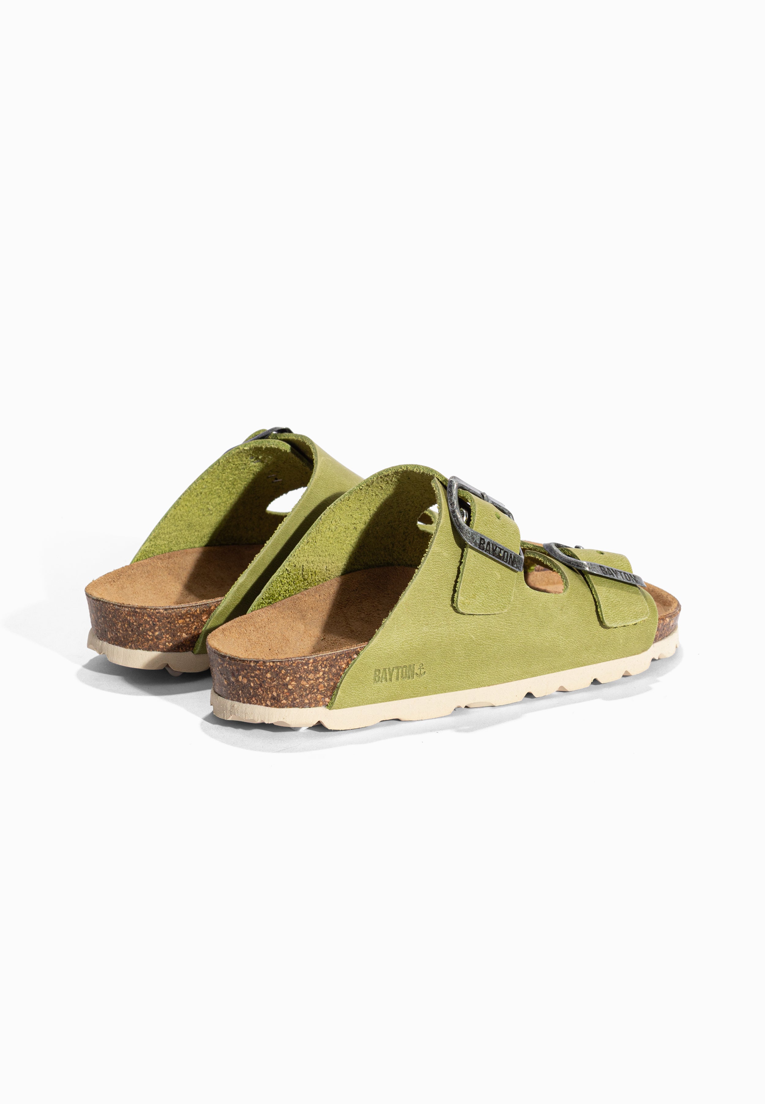 Sandales 2 Brides Atlas Vert en Cuir Bayton pour Enfant