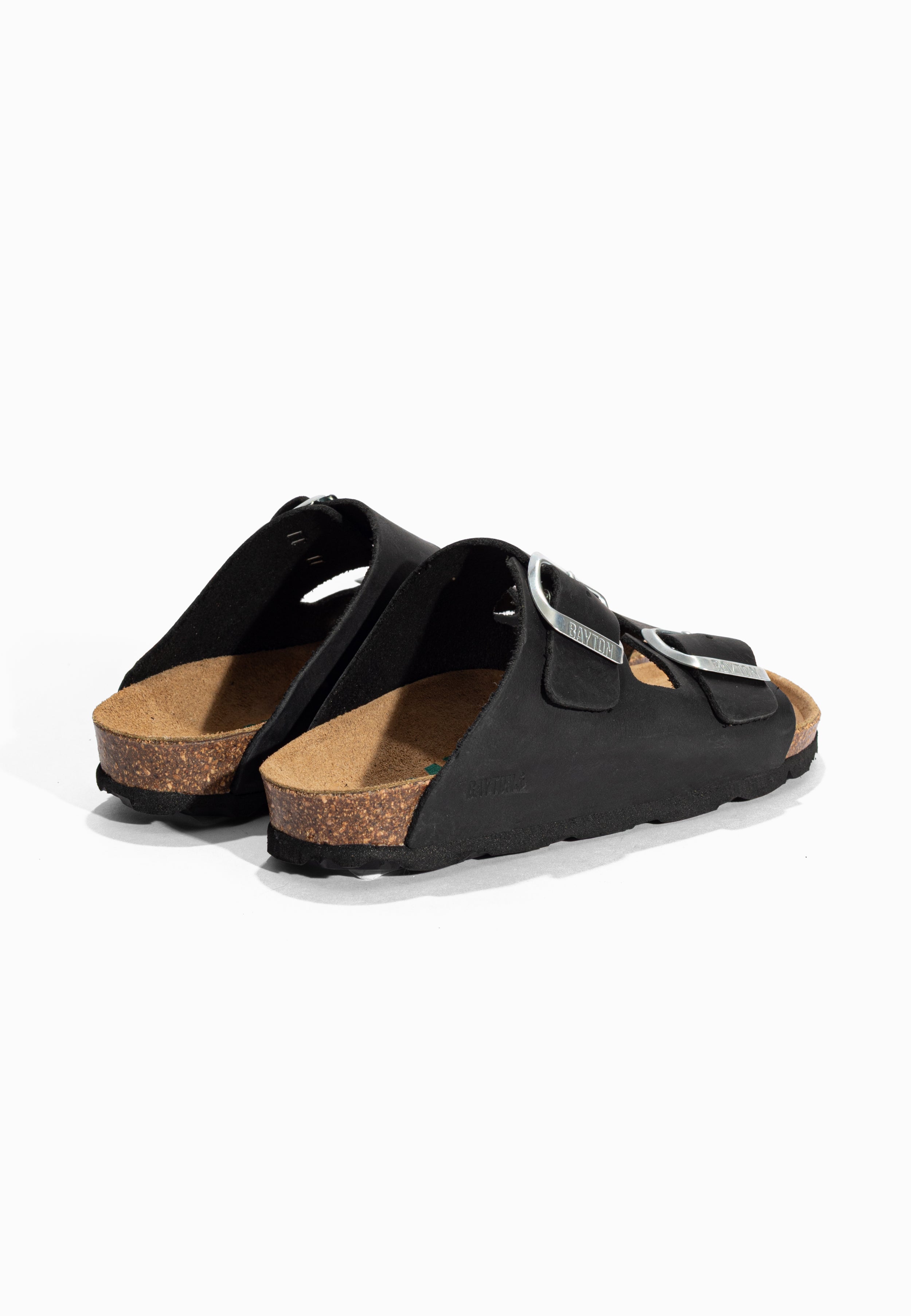Sandales 2 Brides Atlas Noir en Cuir Bayton pour Enfant