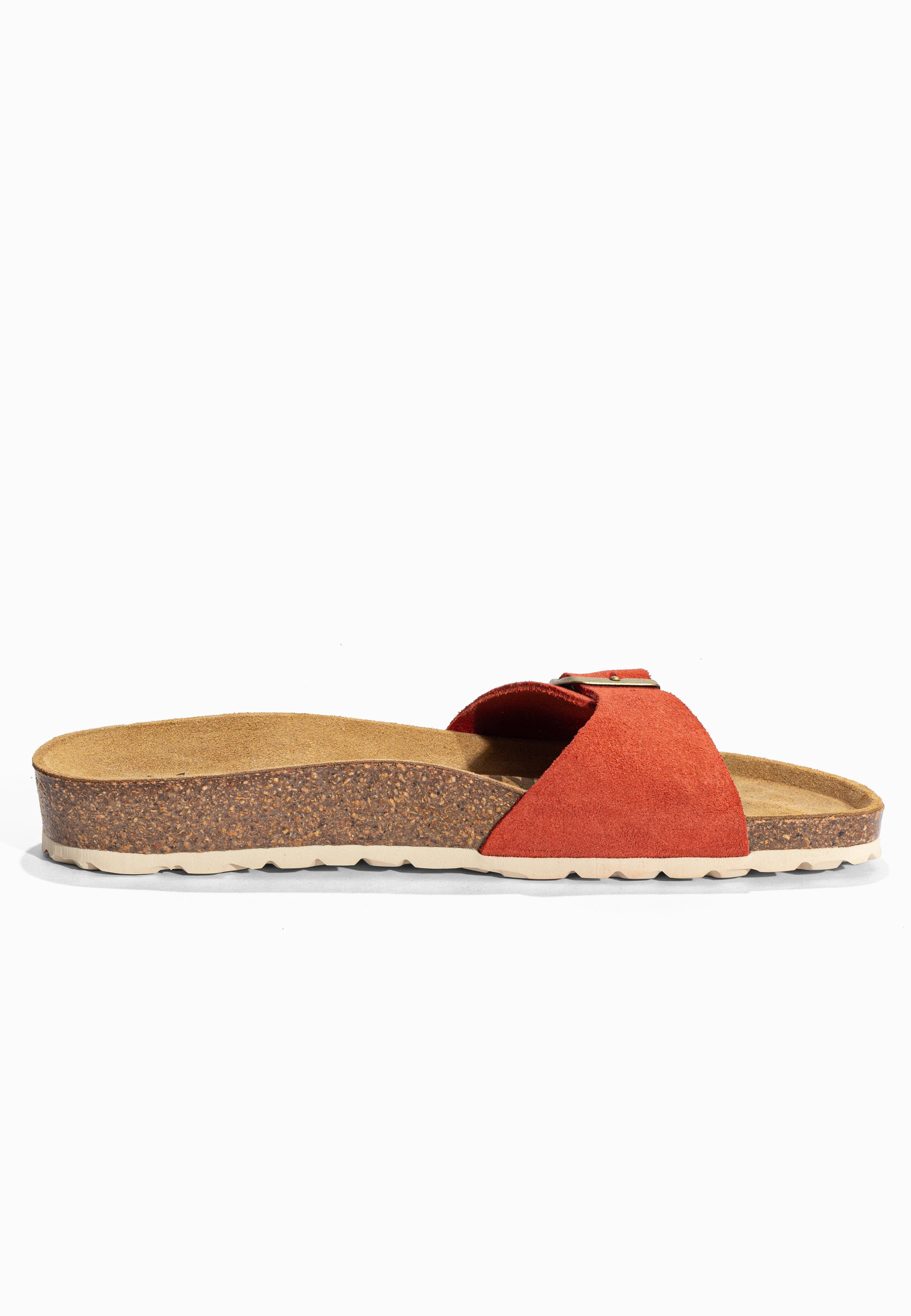 Sandales 1 Bride Zephyr Orange en Cuir Suédé Bayton pour Femme