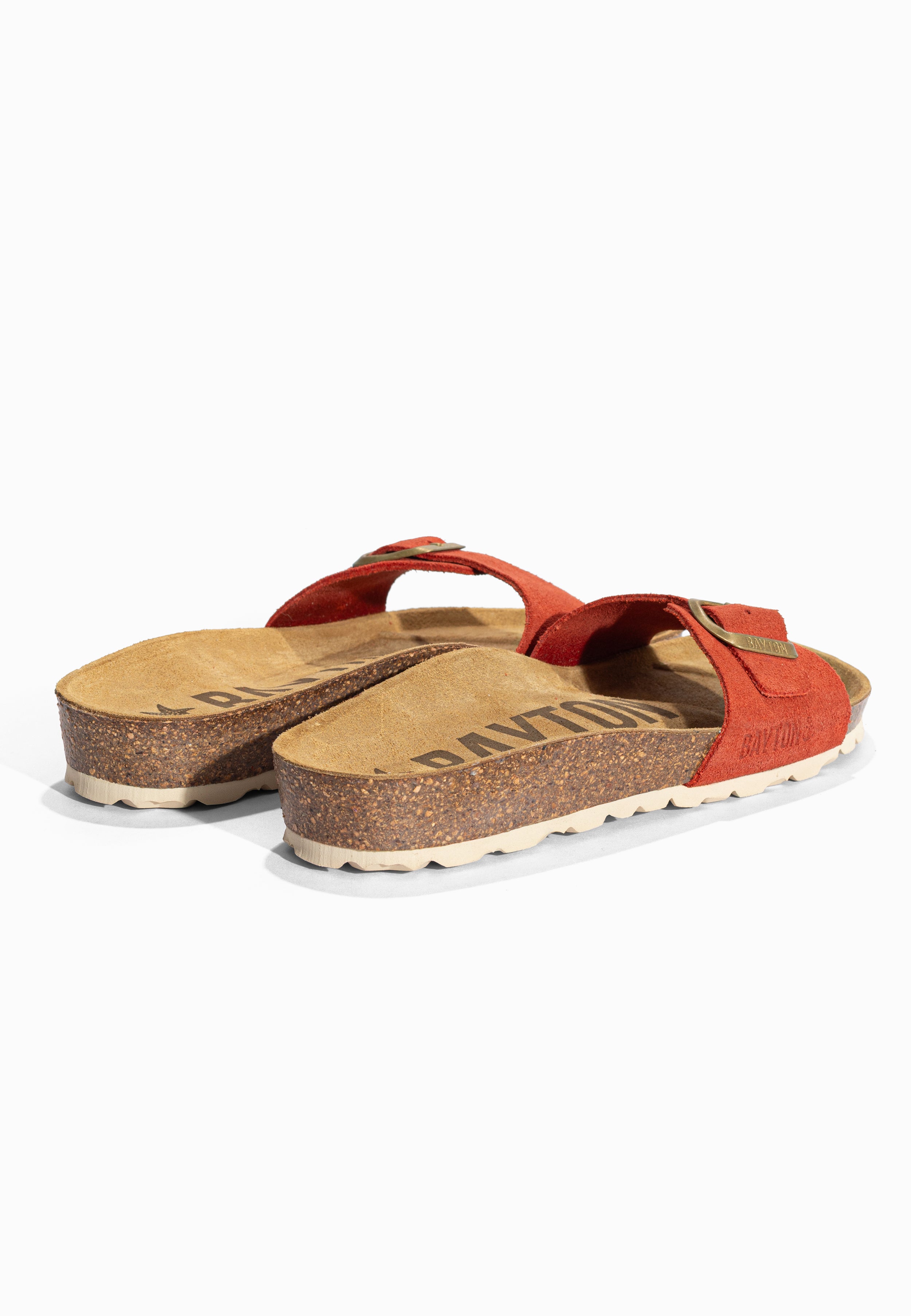 Sandales 1 Bride Zephyr Orange en Cuir Suédé Bayton pour Femme