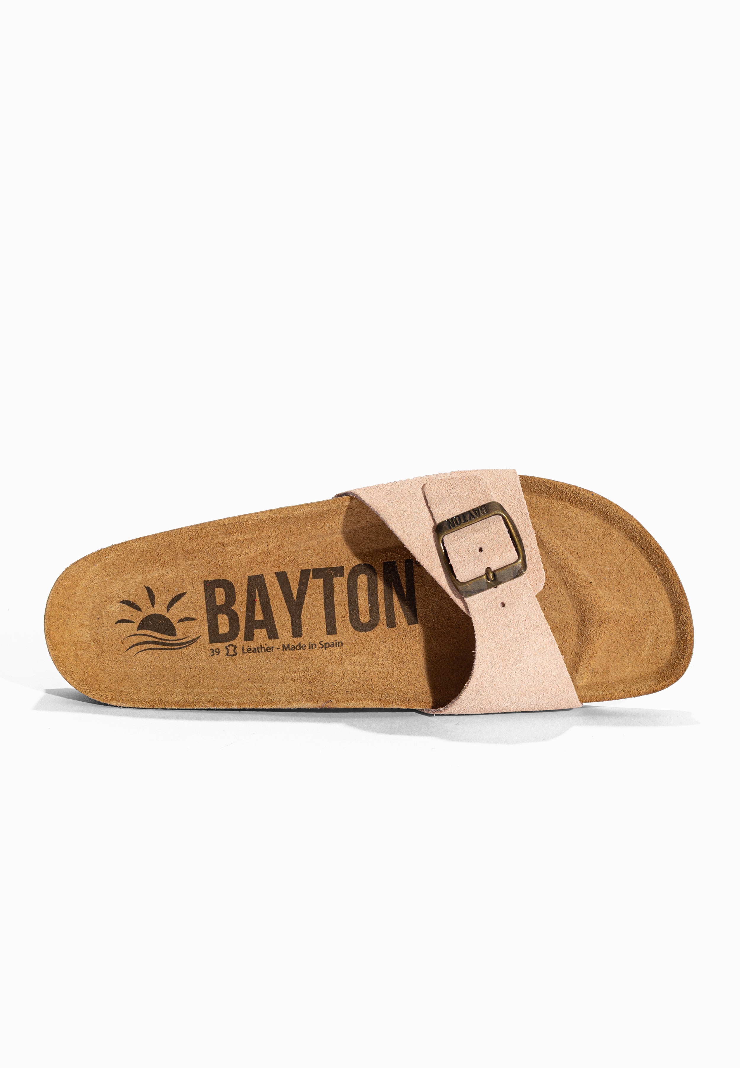 Sandales 1 Bride Zephyr Pêche en Cuir Suédé Bayton pour Femme
