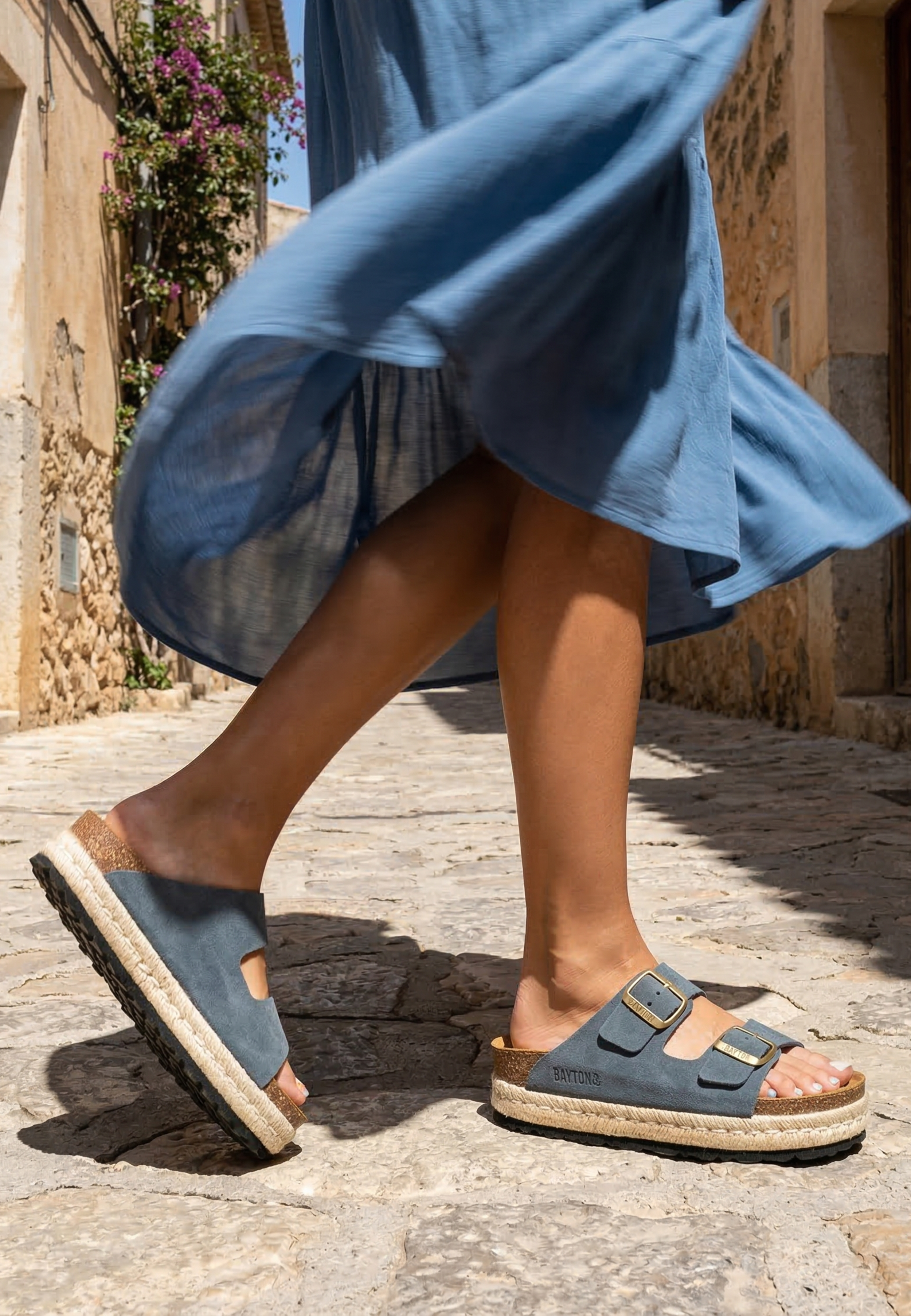 Sandales Alcee Gris en Cuir Suédé