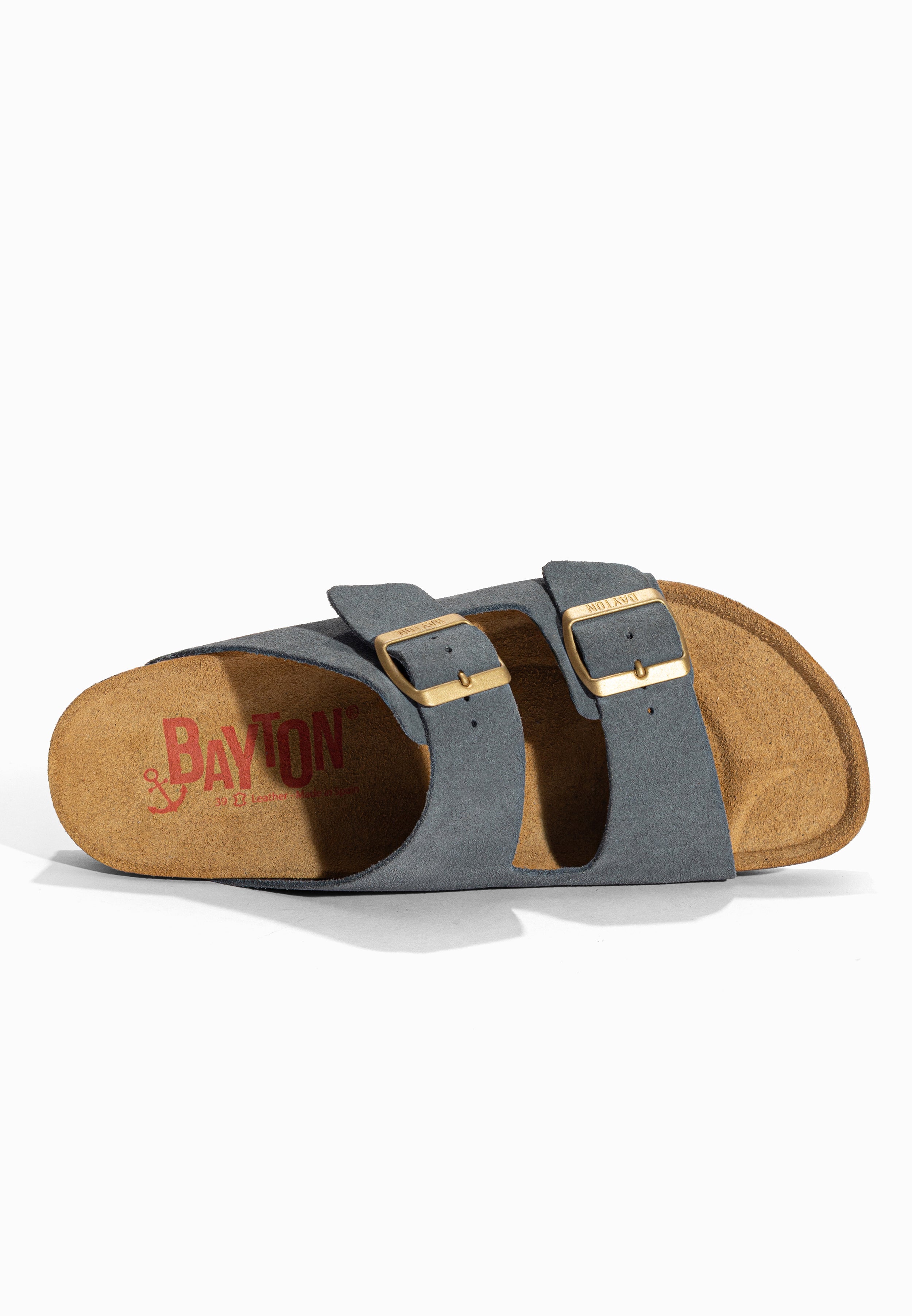 Sandales 2 Brides Benalla Gris en Cuir Suédé Bayton pour Femme