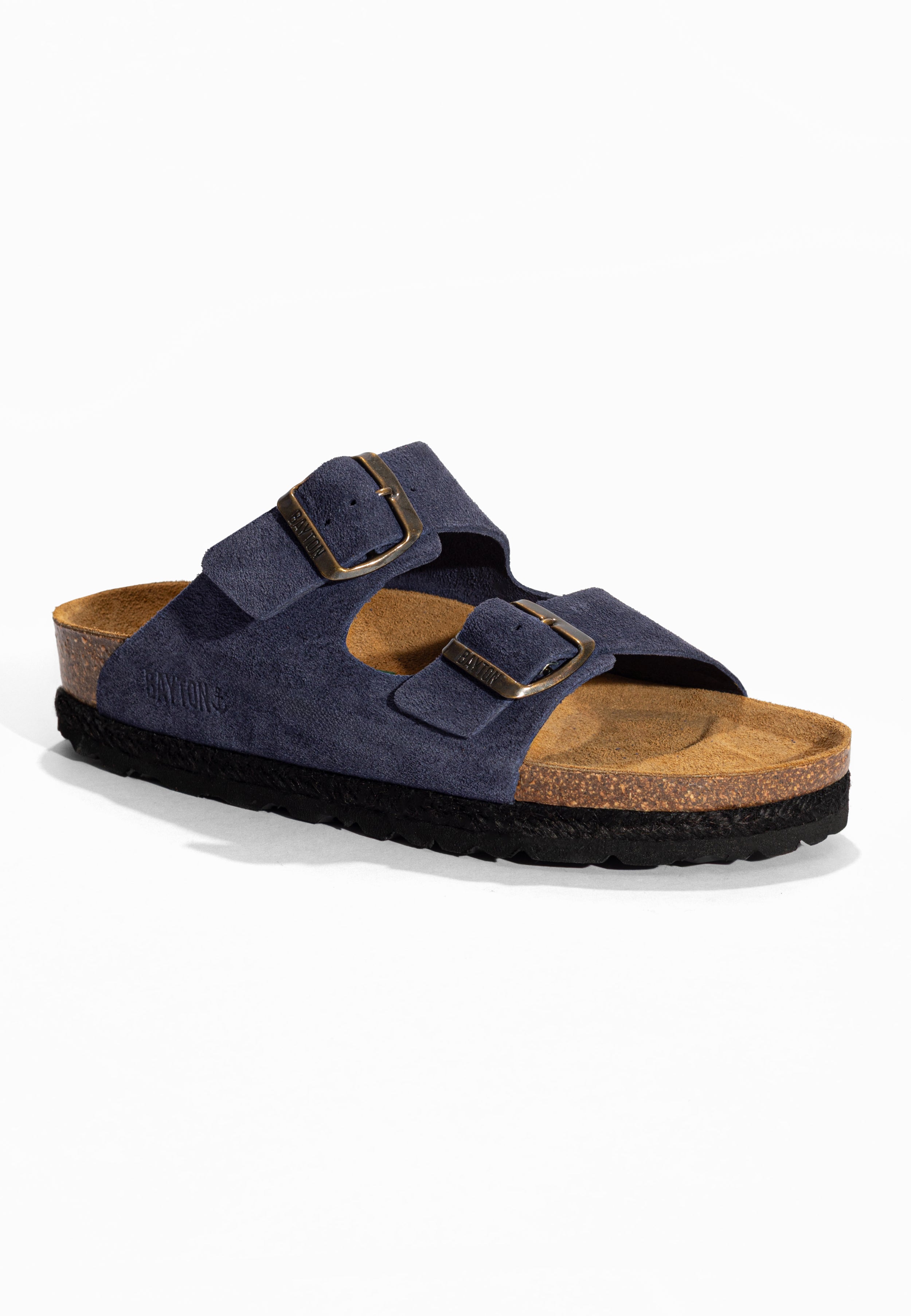 Sandales 2 Brides Benalla Bleu marine en Cuir Suédé Bayton pour Femme