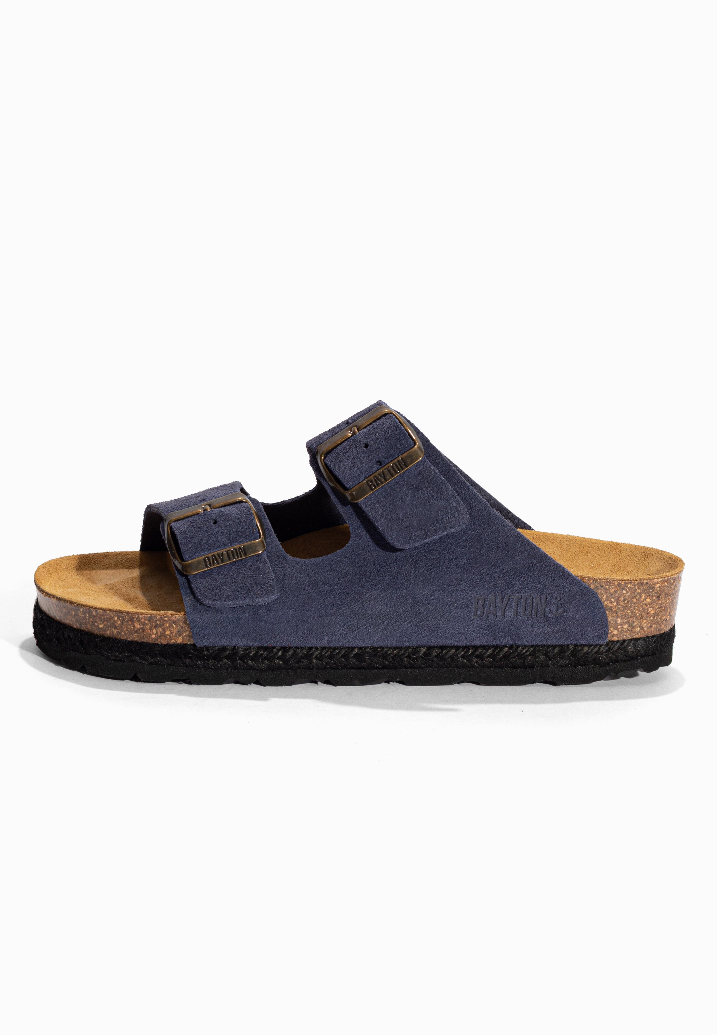 Sandales 2 Brides Benalla Bleu marine en Cuir Suédé Bayton pour Femme