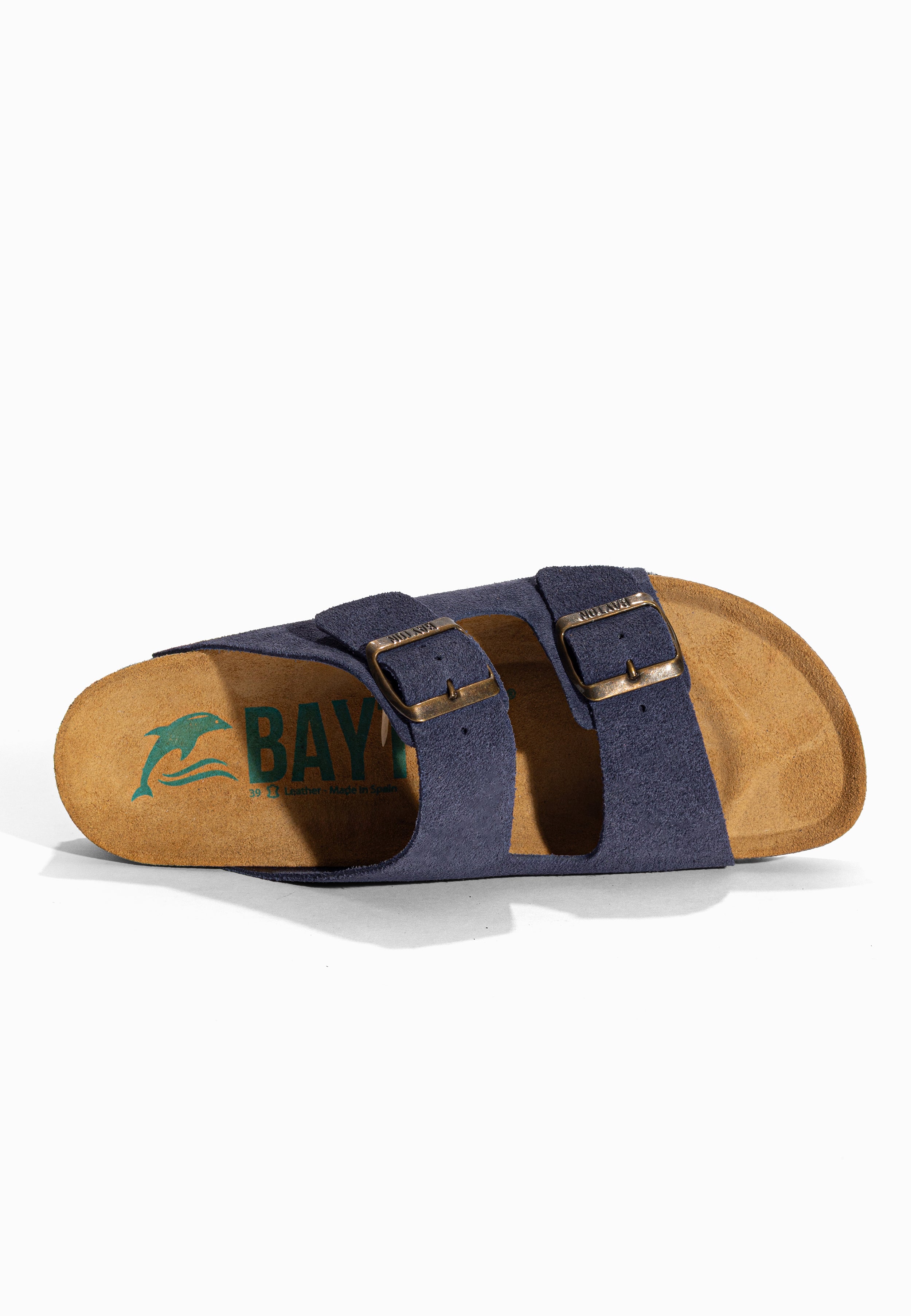 Sandales 2 Brides Benalla Bleu marine en Cuir Suédé Bayton pour Femme