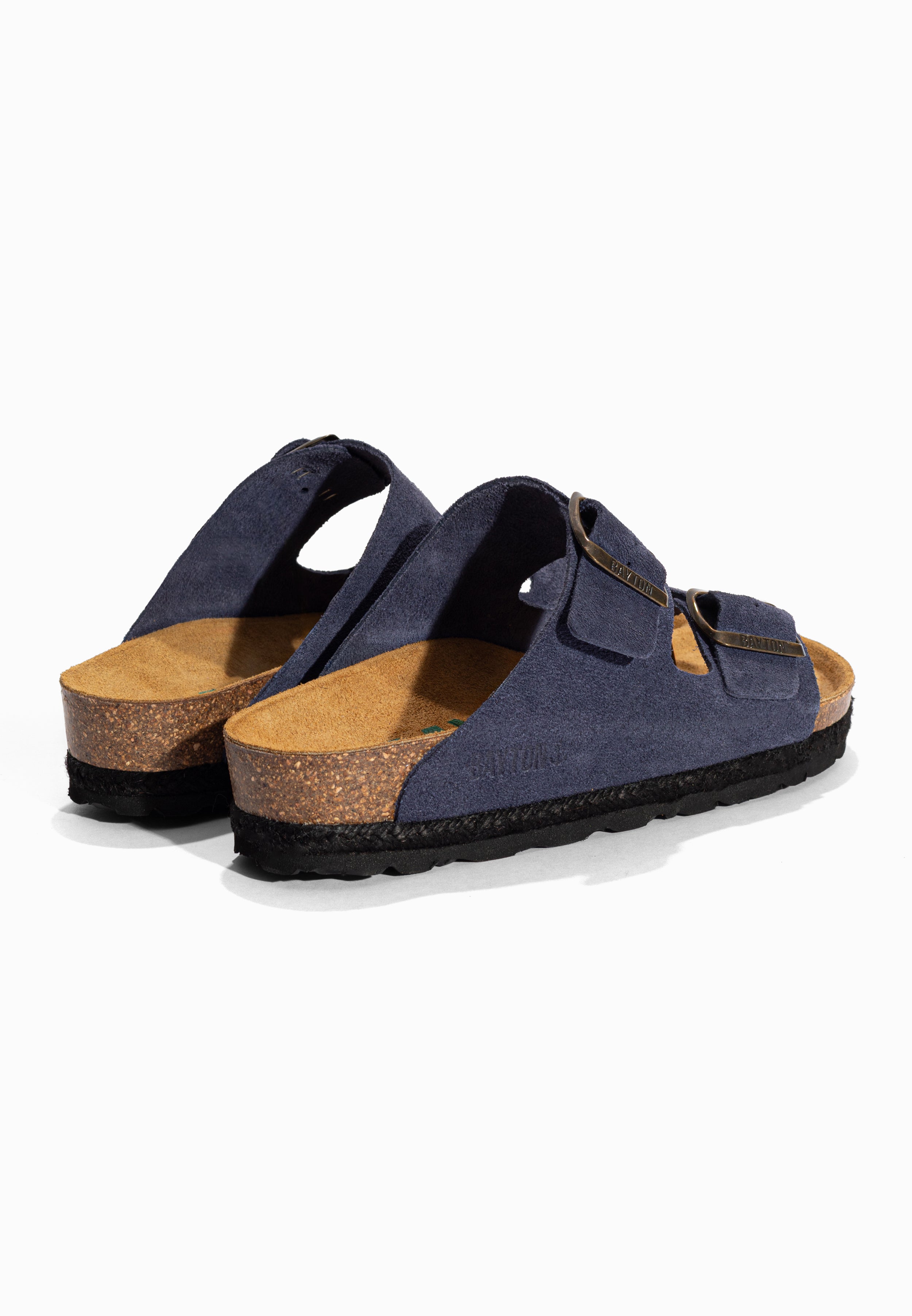 Sandales 2 Brides Benalla Bleu marine en Cuir Suédé Bayton pour Femme
