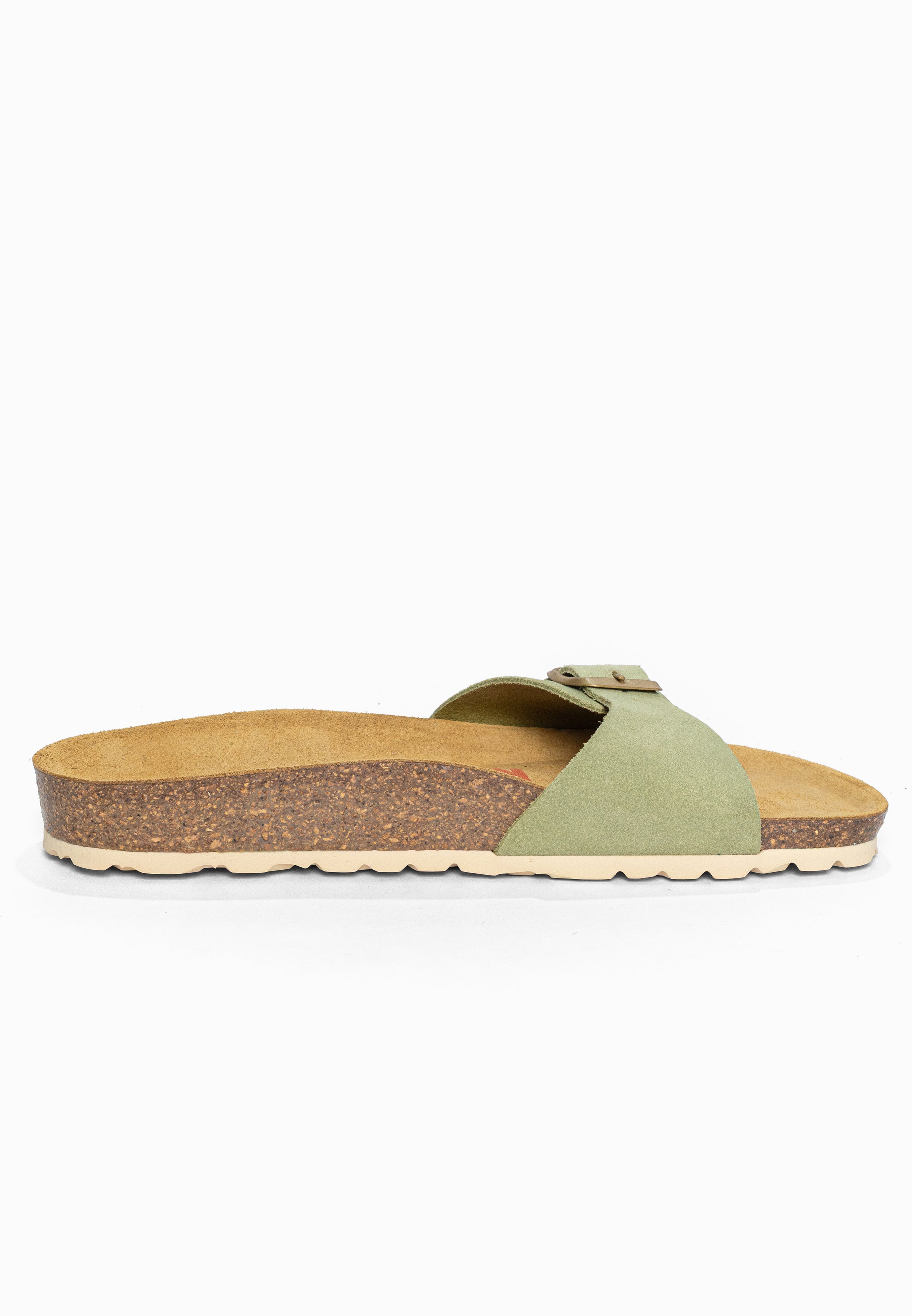 Sandales 1 Bride Zephyr Vert en Cuir Suédé Bayton pour Femme