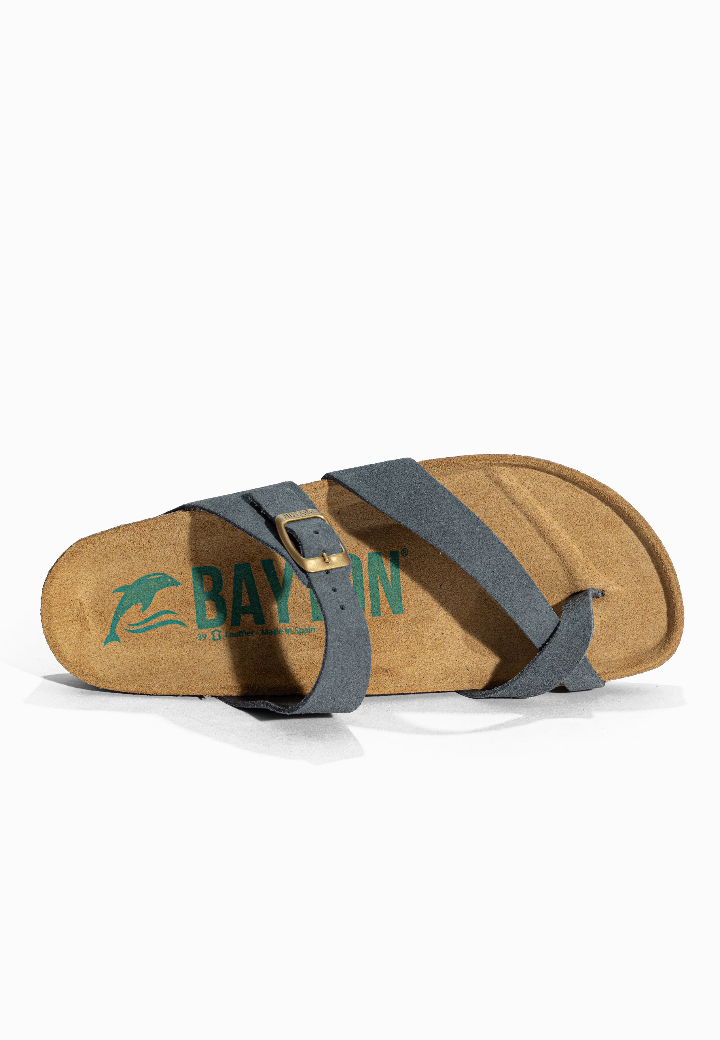 Sandales à Entre-doigts Diane Gris en Cuir Suédé Bayton pour Femme