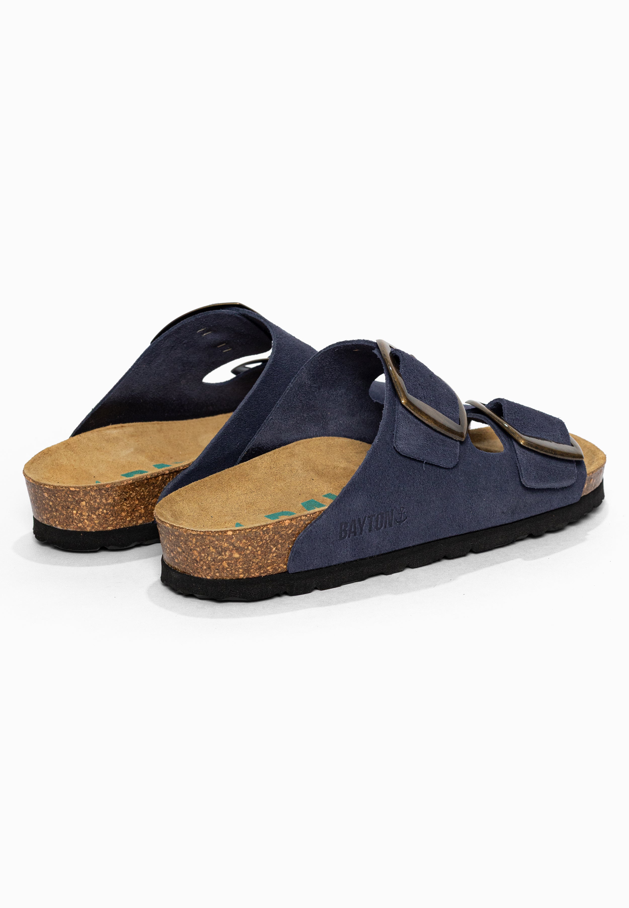 Sandales 2 Brides Alicante Bleu marine en Cuir Suédé Bayton pour Femme